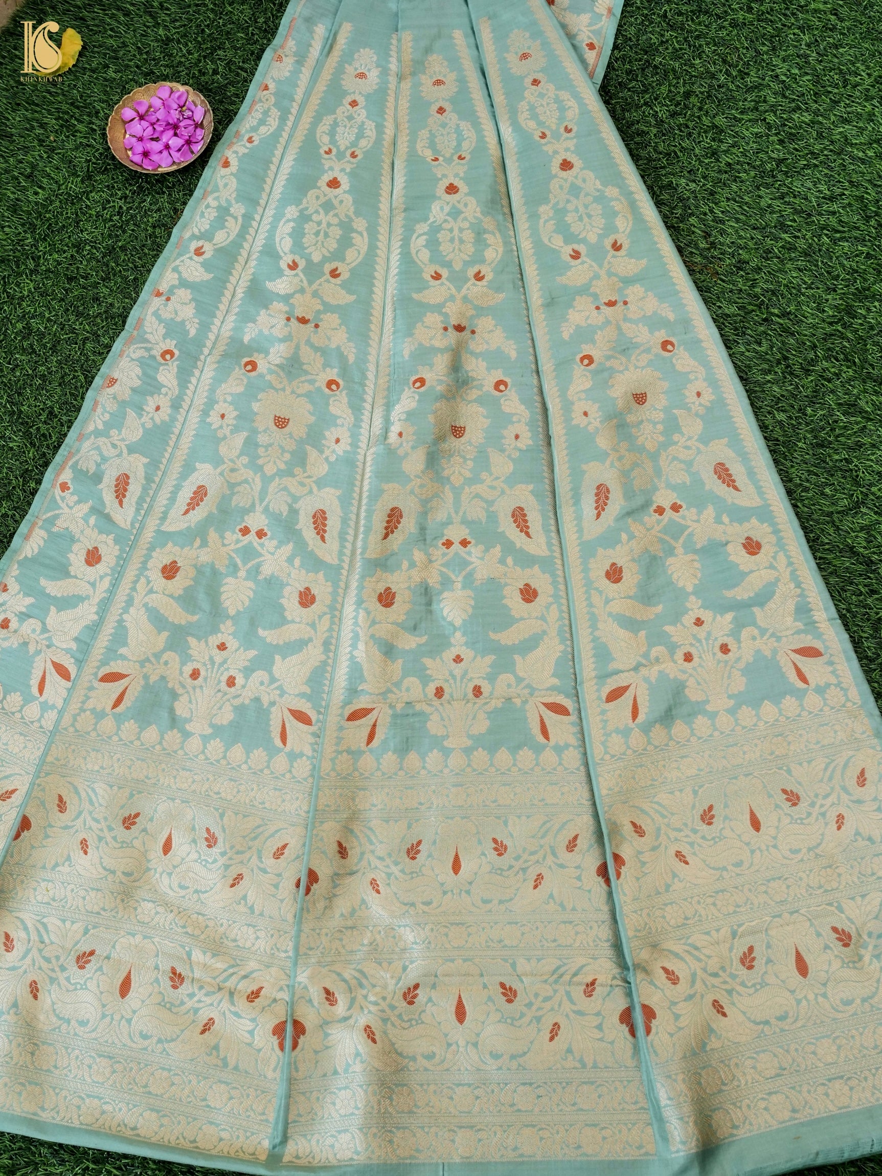 Handloom Banarasi Katan Silk Kalidar Pankhuri Lehenga