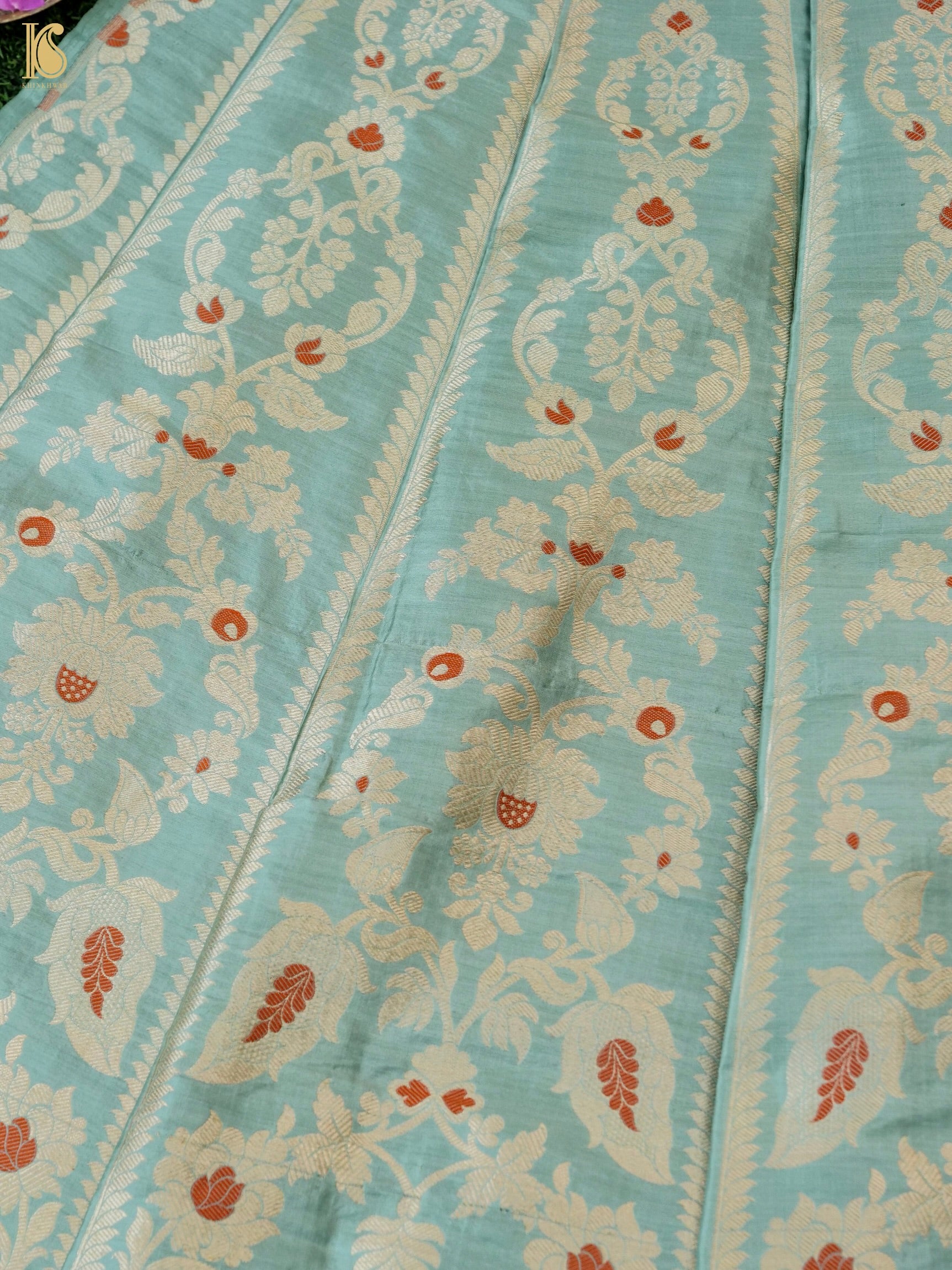 Handloom Banarasi Katan Silk Kalidar Pankhuri Lehenga