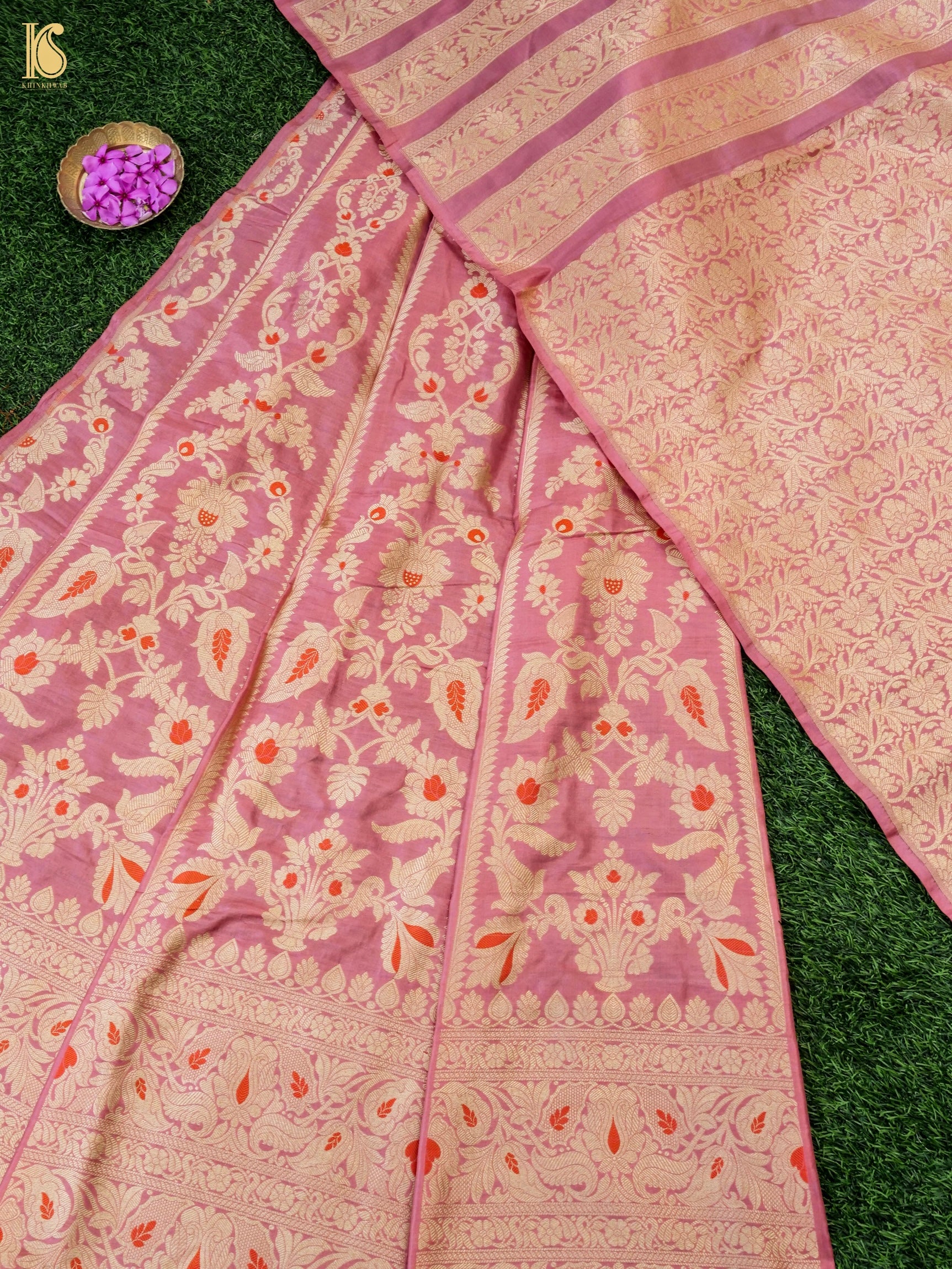 Handloom Banarasi Katan Silk Kalidar Pankhuri Lehenga