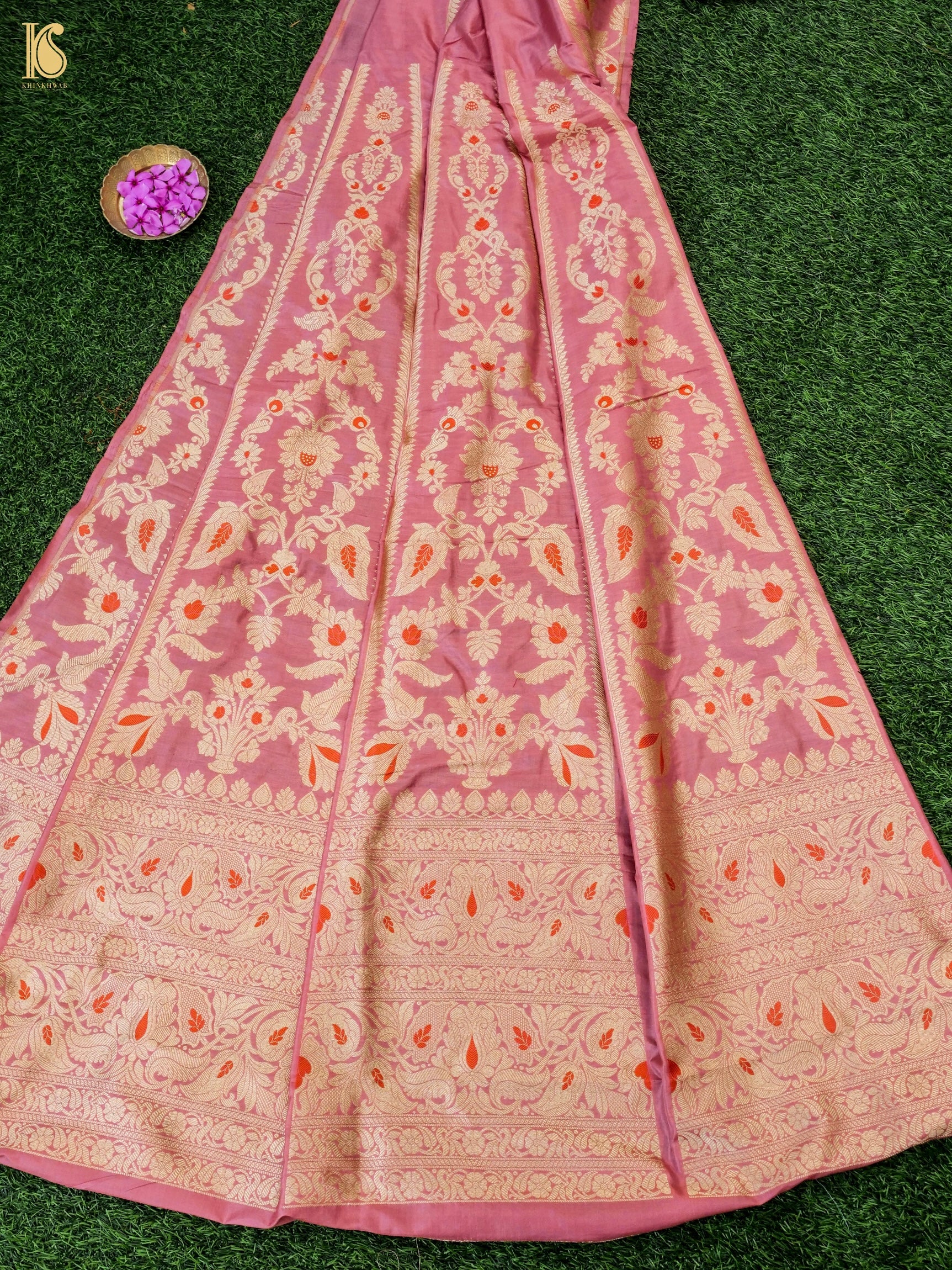 Handloom Banarasi Katan Silk Kalidar Pankhuri Lehenga