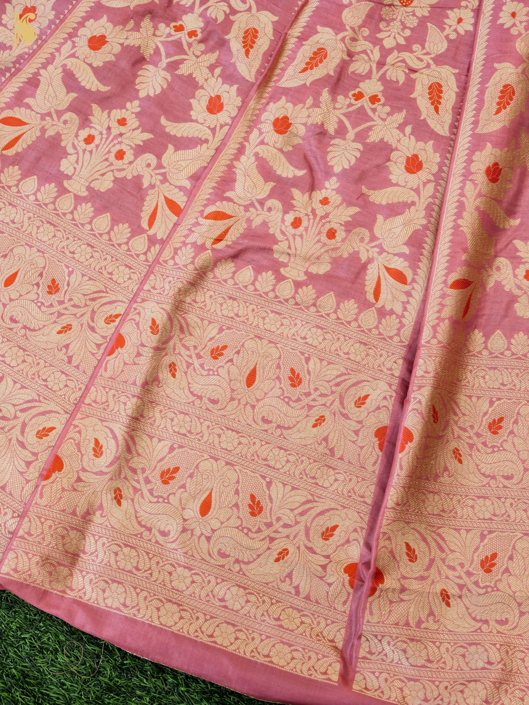 Handloom Banarasi Katan Silk Kalidar Pankhuri Lehenga