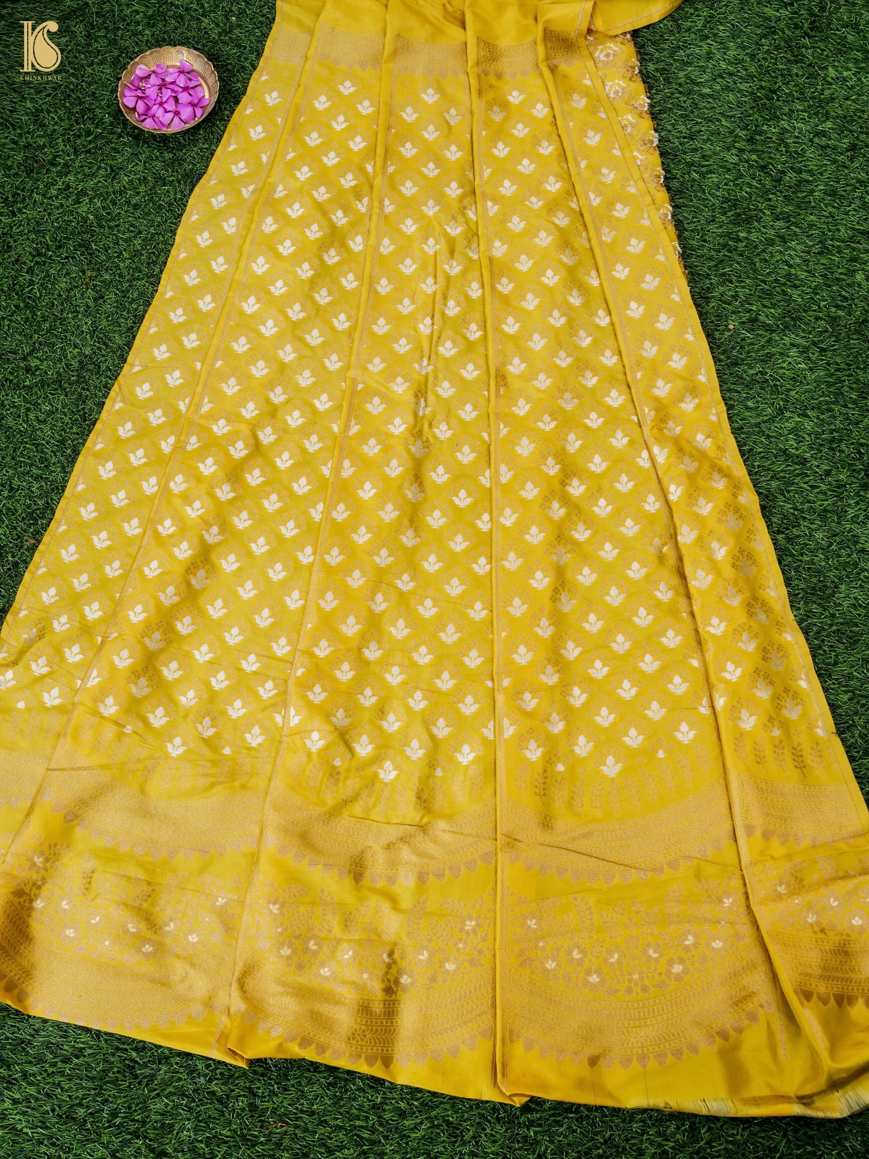 Handloom Banarasi Katan Silk Kalidar Ambrozia Lehenga