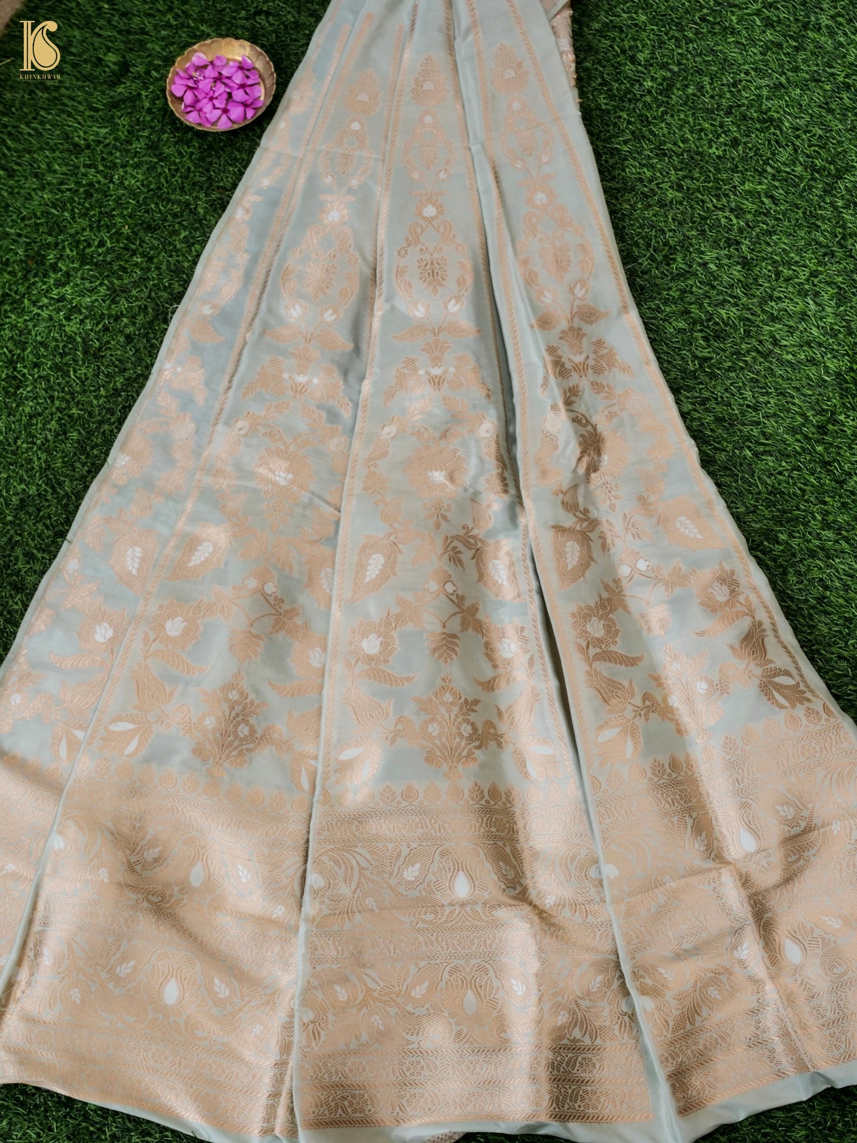 Handloom Banarasi Katan Silk Kalidar Pankhuri Lehenga