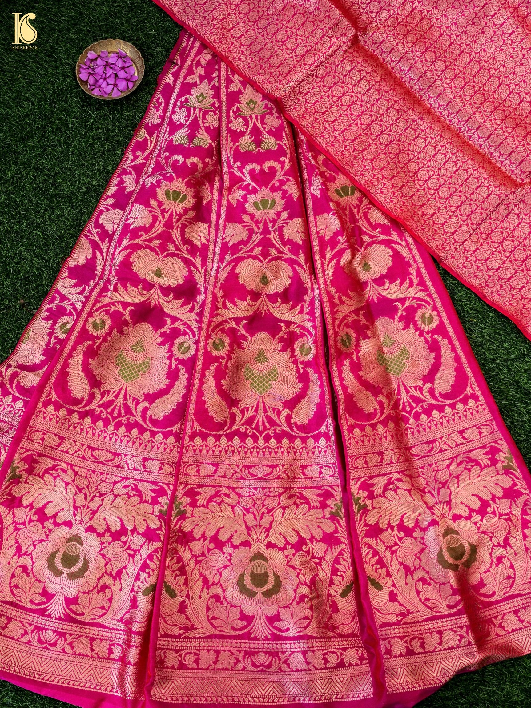 Handloom Banarasi Katan Silk Kalidar Manjari Lehenga