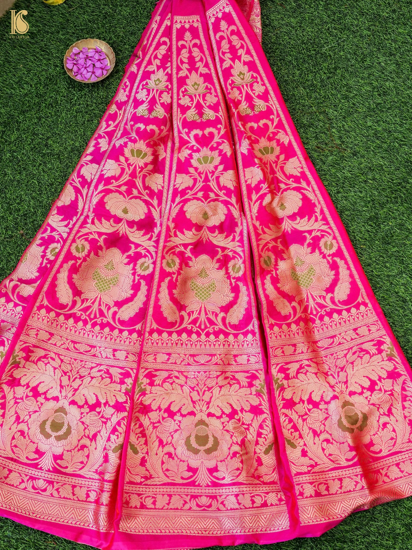 Handloom Banarasi Katan Silk Kalidar Manjari Lehenga