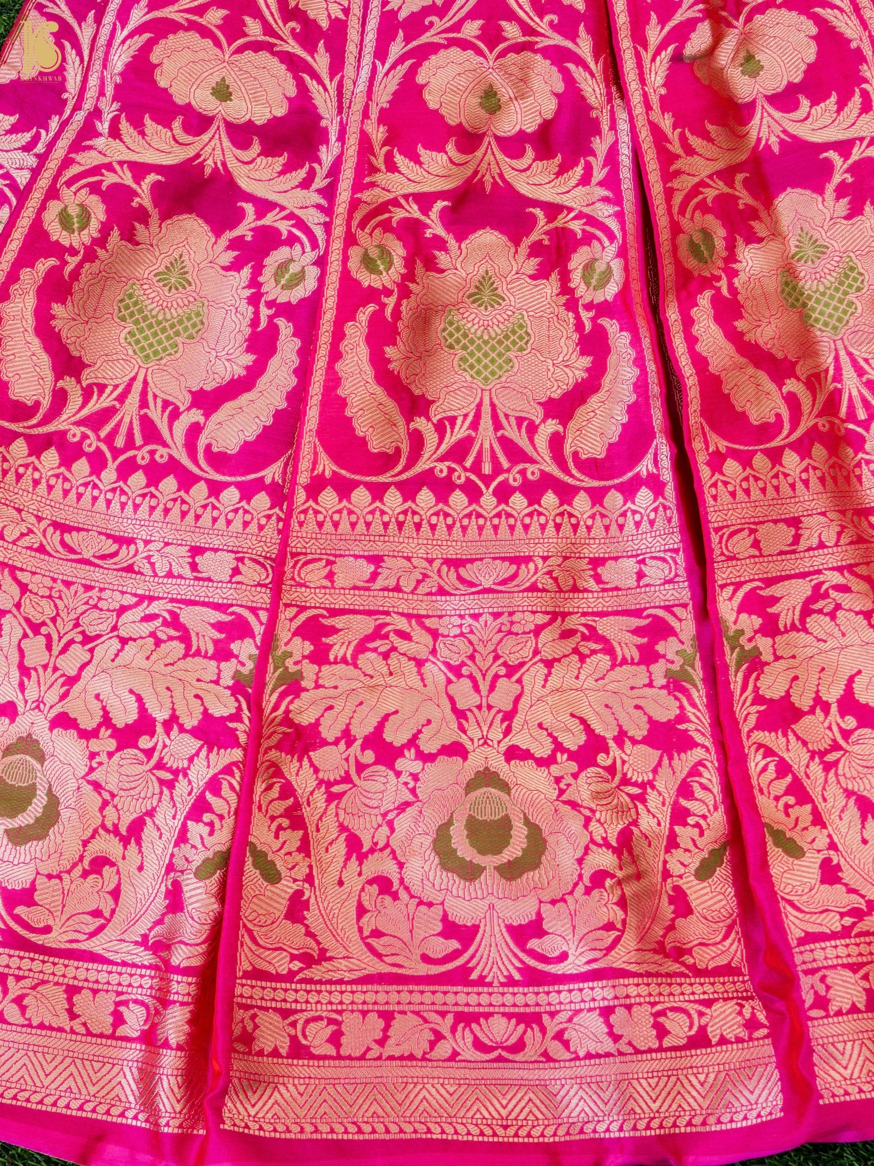 Handloom Banarasi Katan Silk Kalidar Manjari Lehenga
