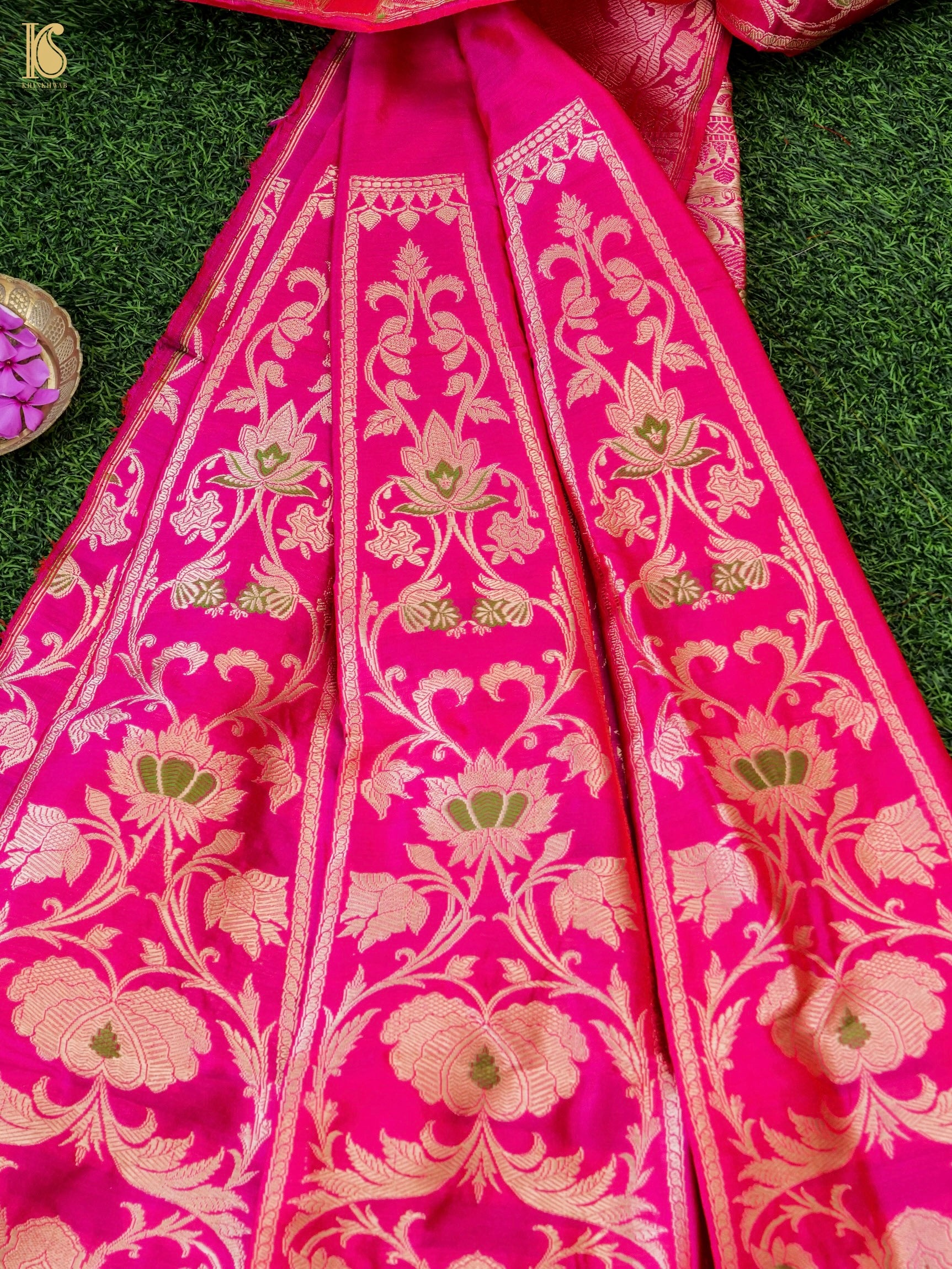 Handloom Banarasi Katan Silk Kalidar Manjari Lehenga