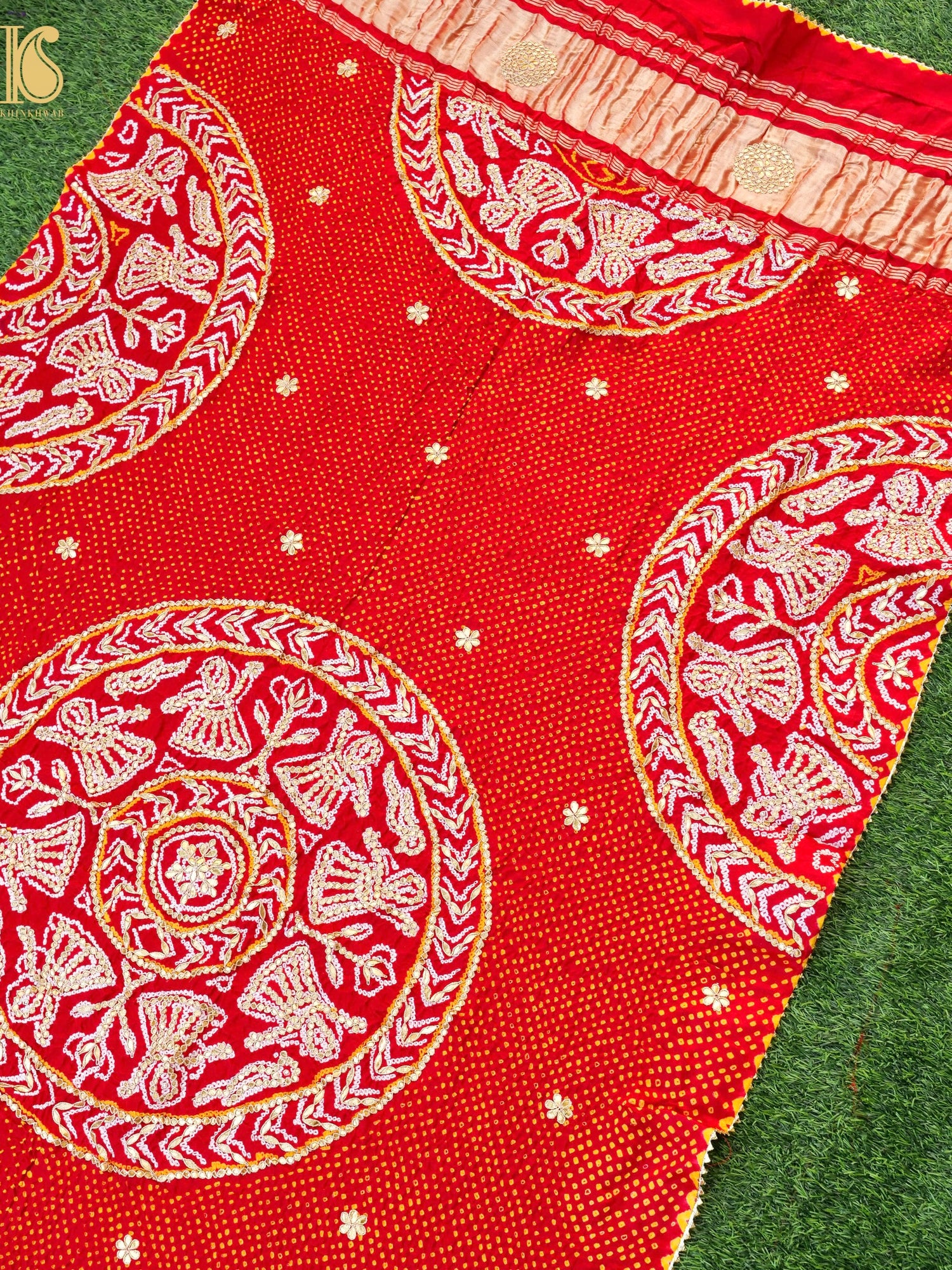Gajji Silk Bandhani Gotta Patti Work Dupatta