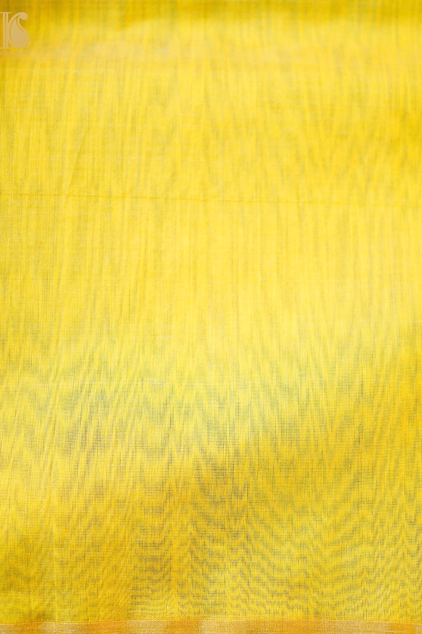 Handwoven Chanderi Cotton Silk Yellow Saree