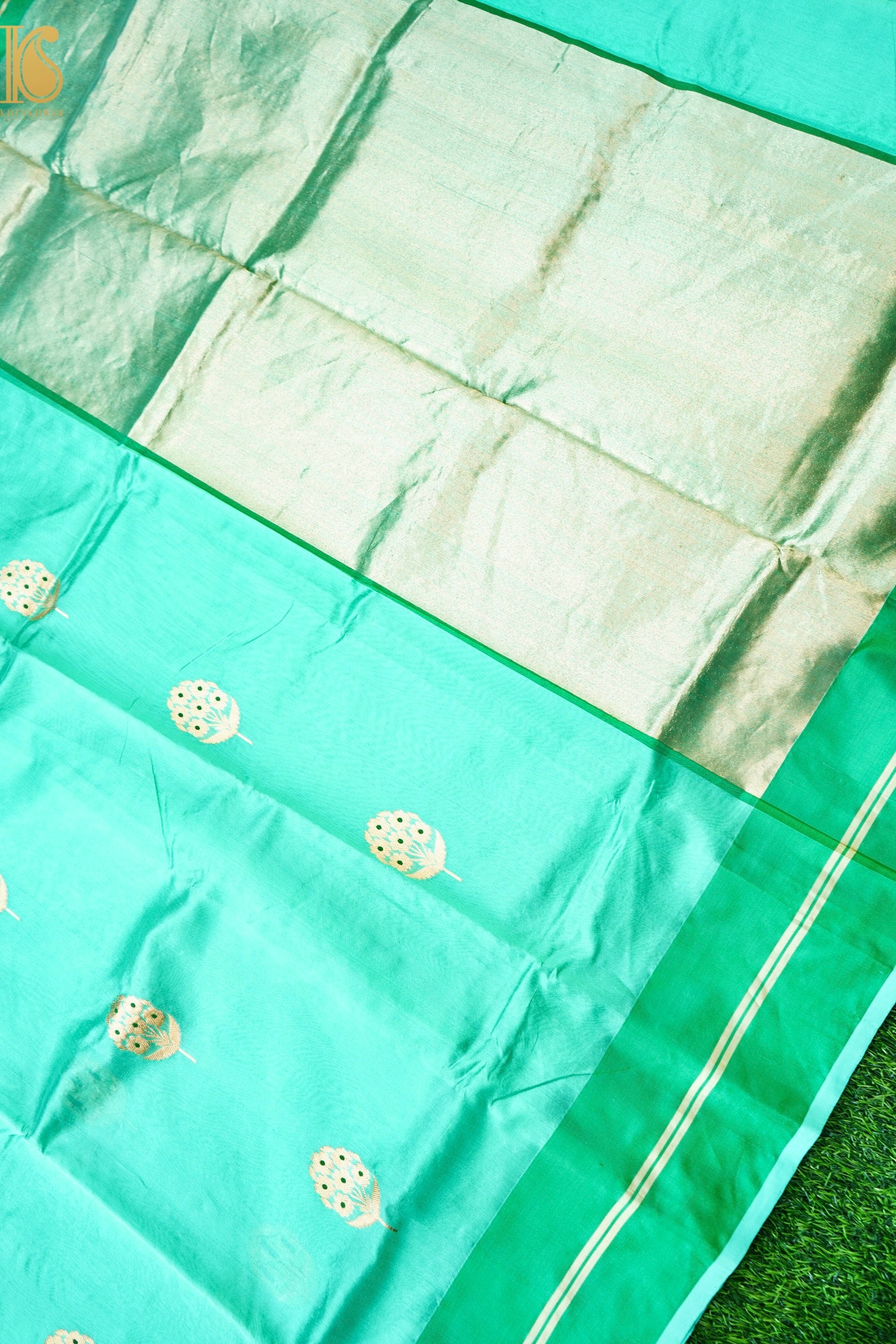 Handwoven Chanderi Silk Green Saree