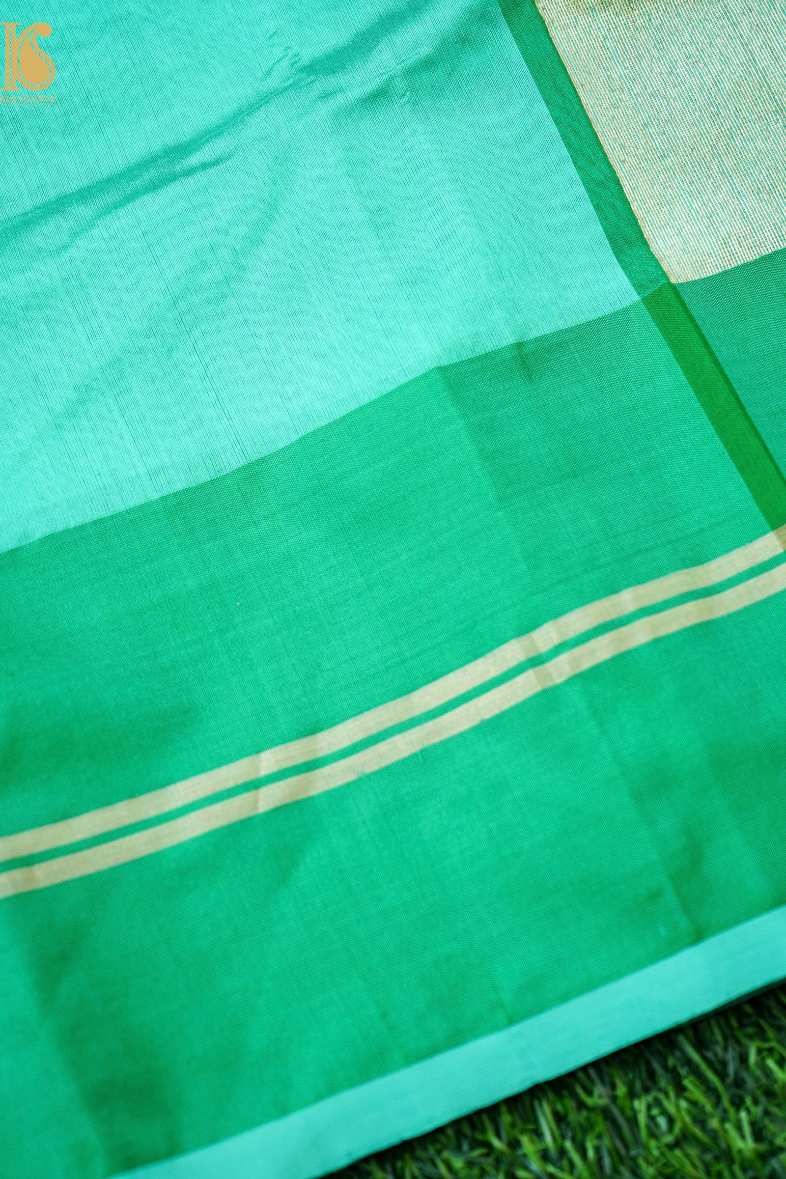 Handwoven Chanderi Silk Green Saree