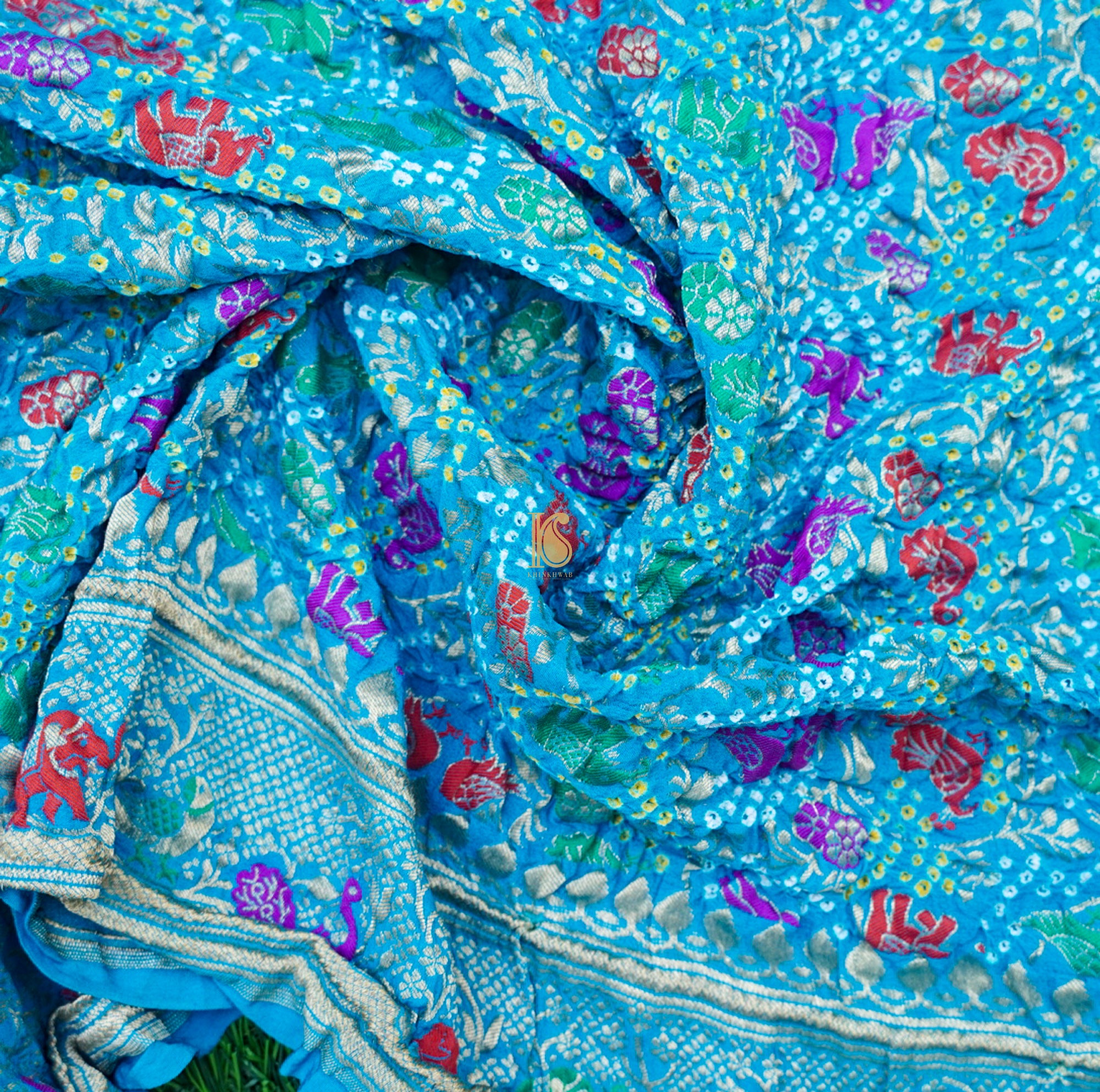 Banarasi Bandhani Georgette Shikargah Dupatta
