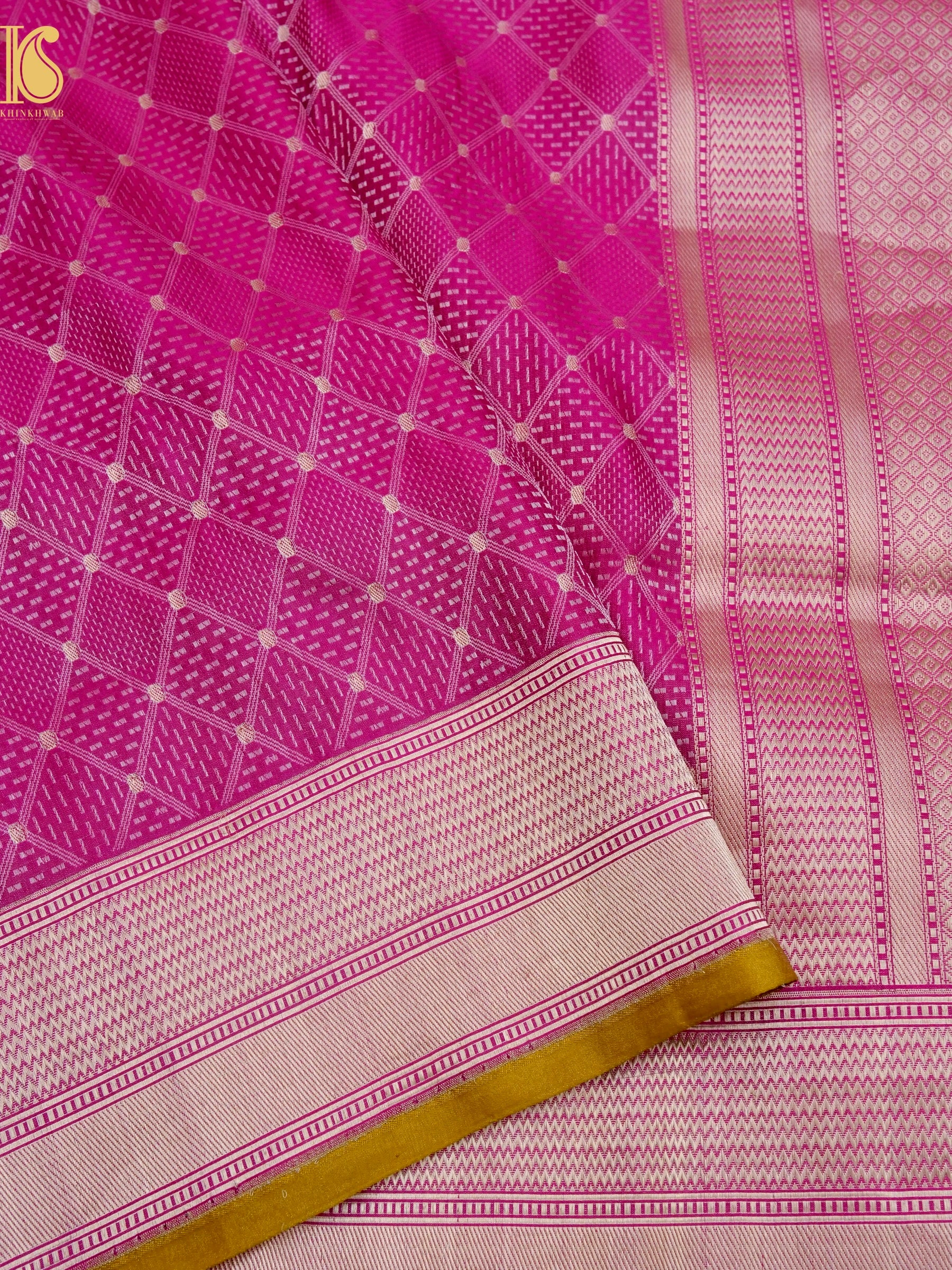 Handwoven Pure Katan Satin Silk Tanchoi Banarasi Saree