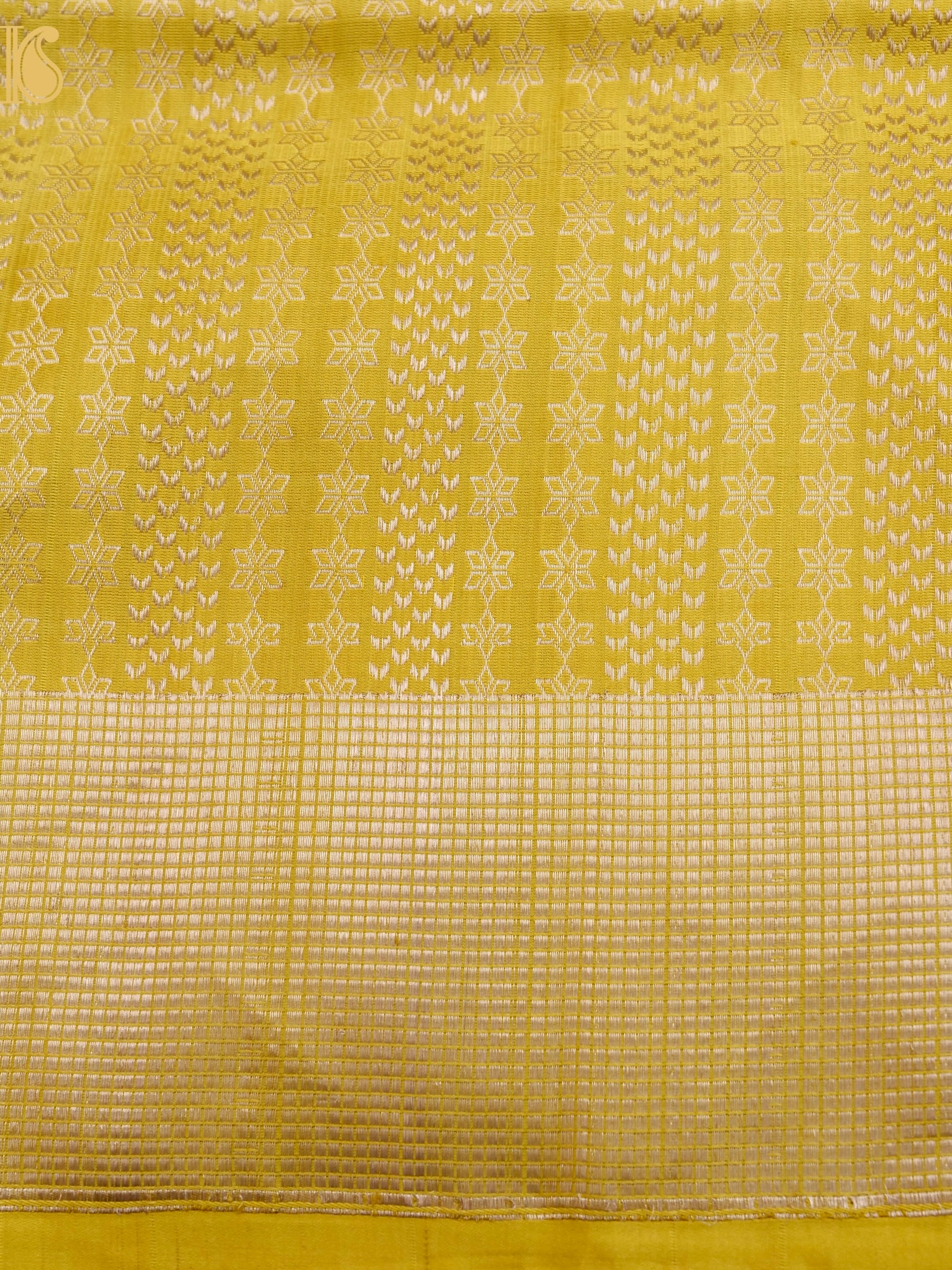 Handwoven Pure Katan Satin Silk Tanchoi Banarasi Saree