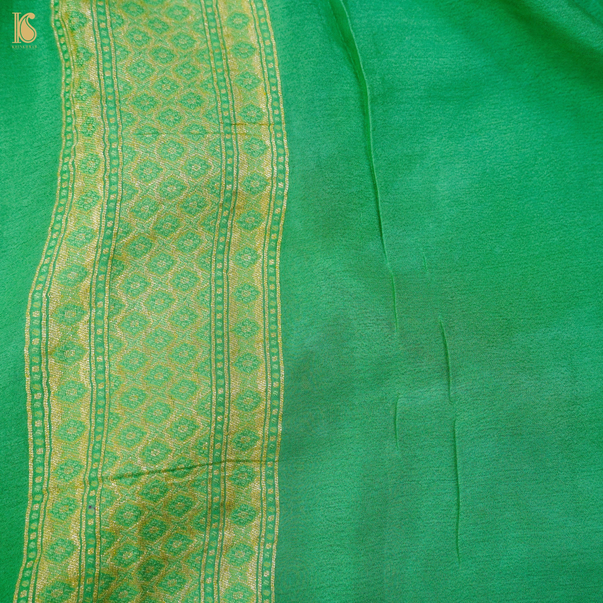 Havelock Blue Pure Georgette Banarasi Birds Saree - Khinkhwab