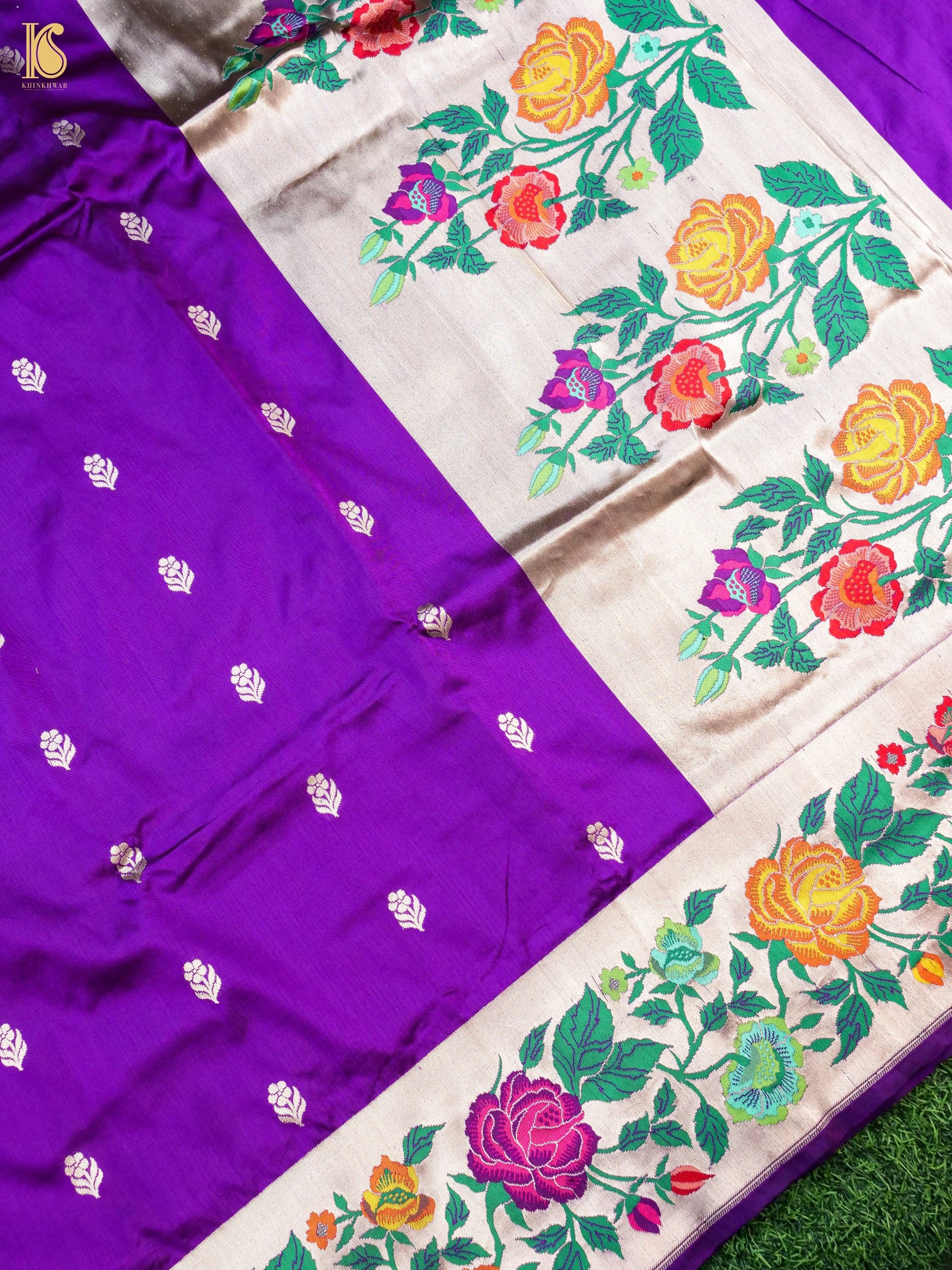 Handloom Banarasi Katan Silk Kadwa Border Saree
