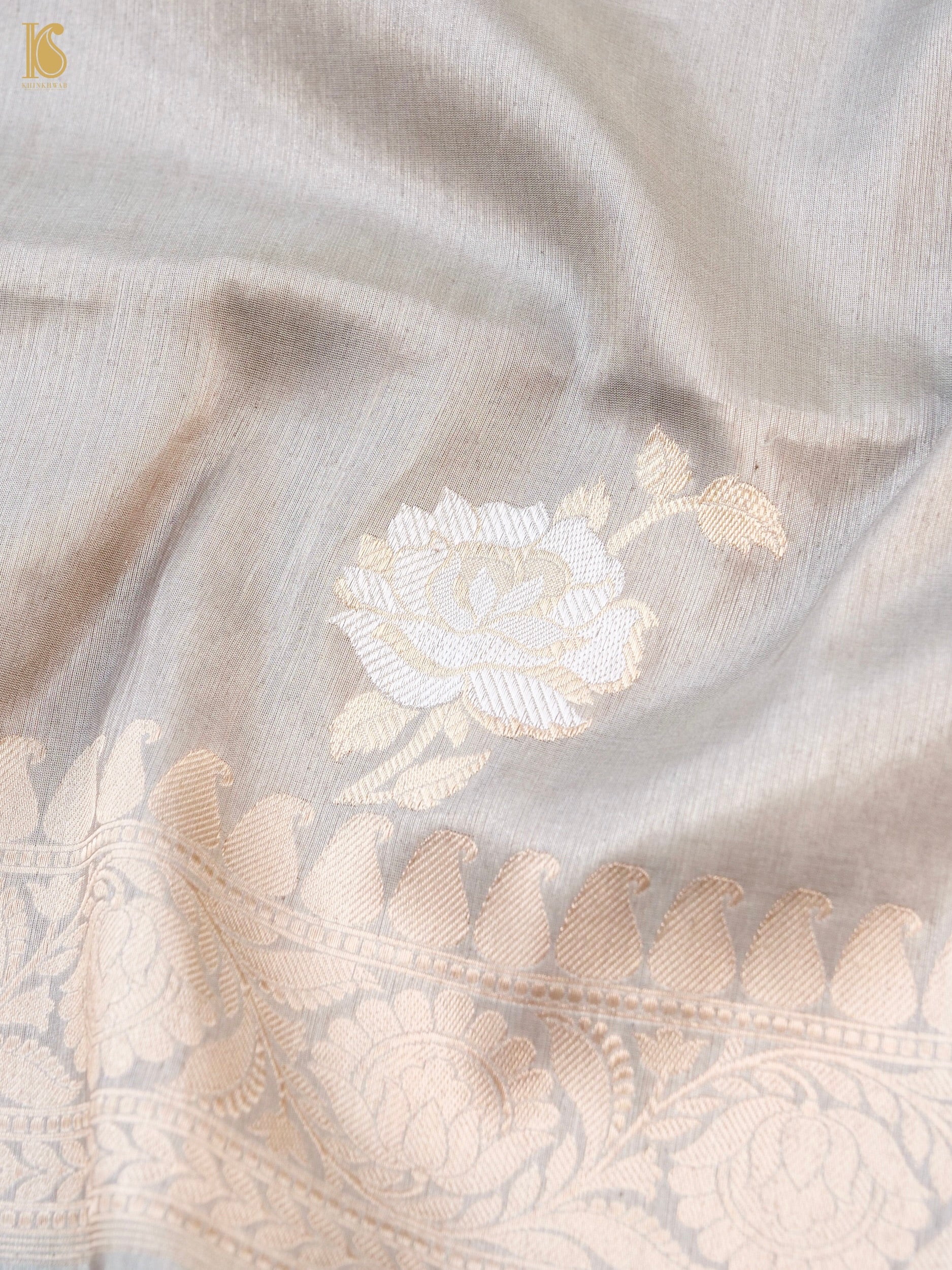 Handloom Banarasi Pure Tissue Rose Saree