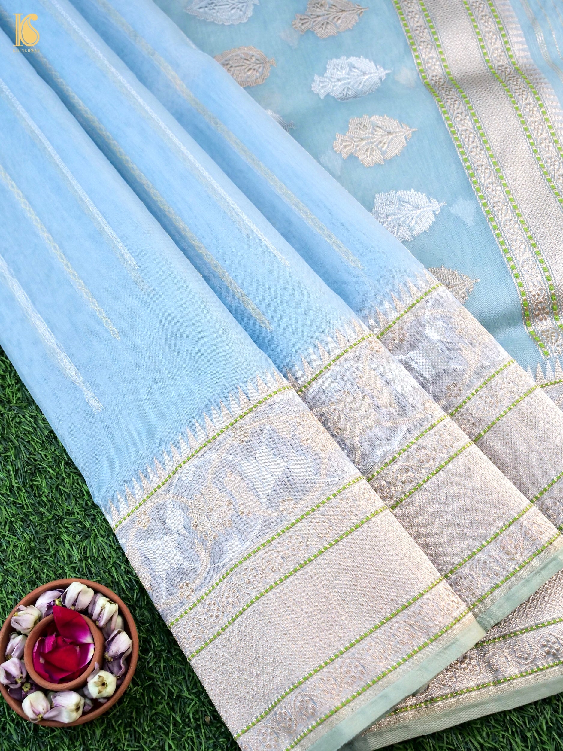 Handloom Banarasi Pure Kora Kadwa Saree
