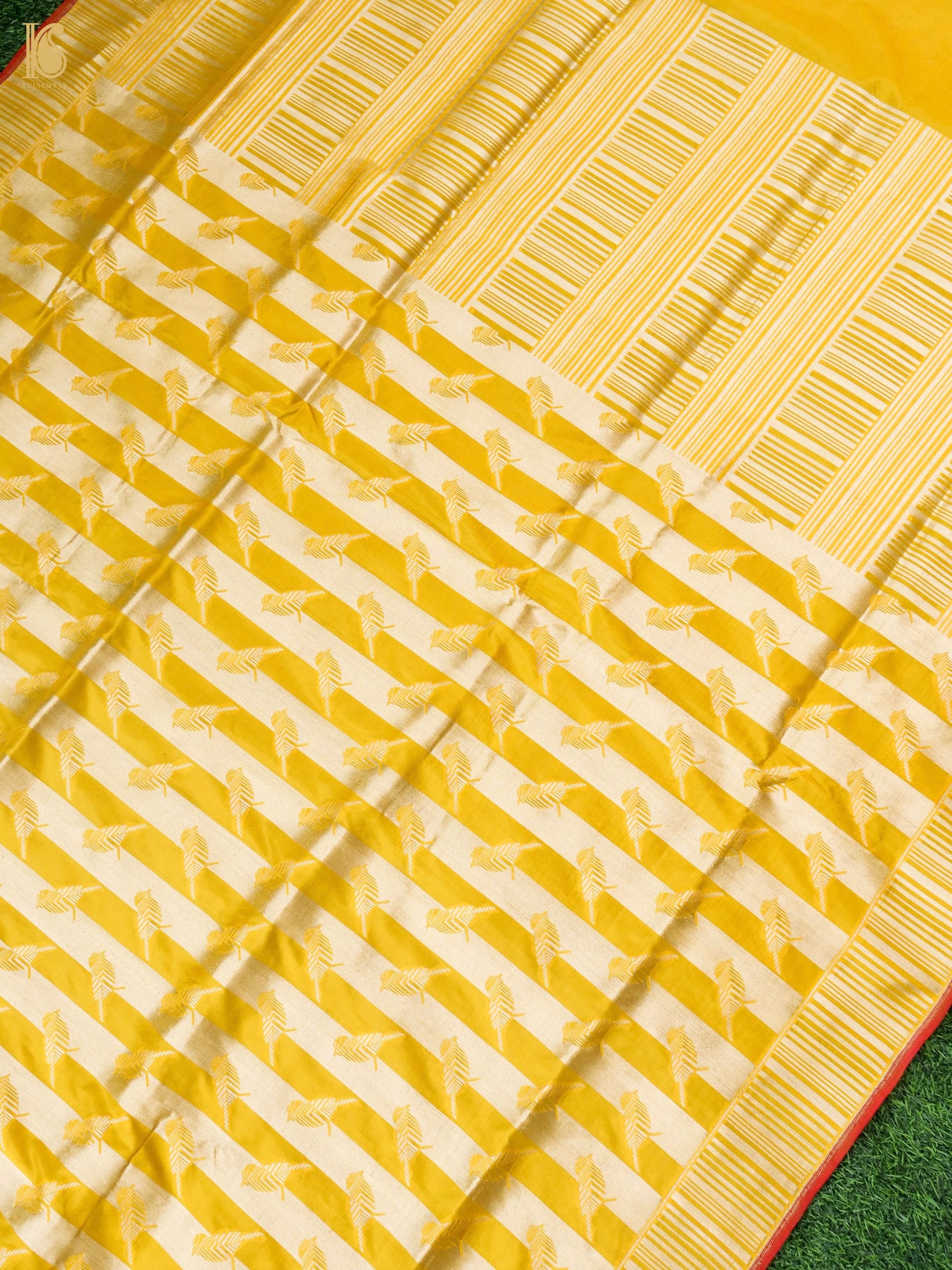 Handwoven Katan Silk Banarasi Chidiya Saree