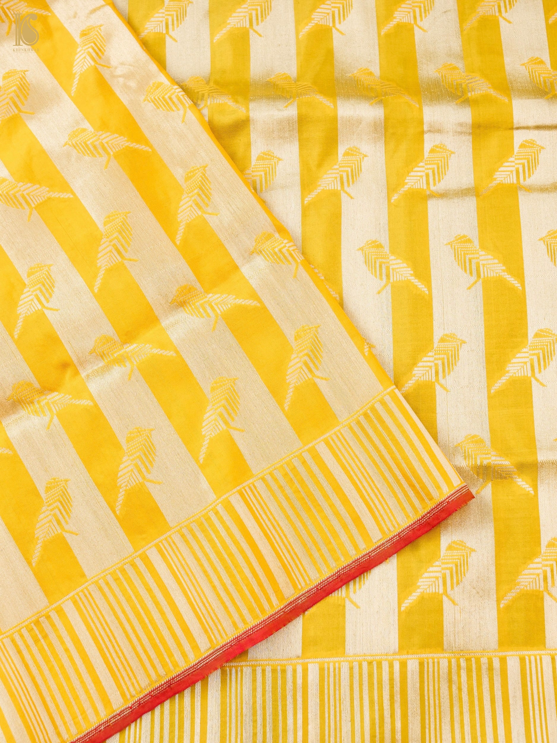 Handwoven Katan Silk Banarasi Chidiya Saree