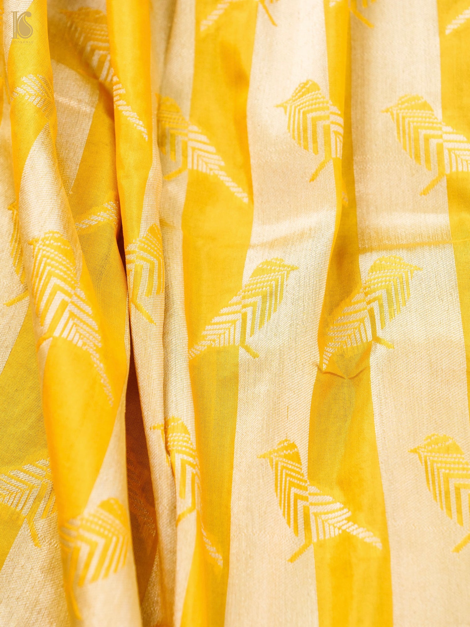 Handwoven Katan Silk Banarasi Chidiya Saree