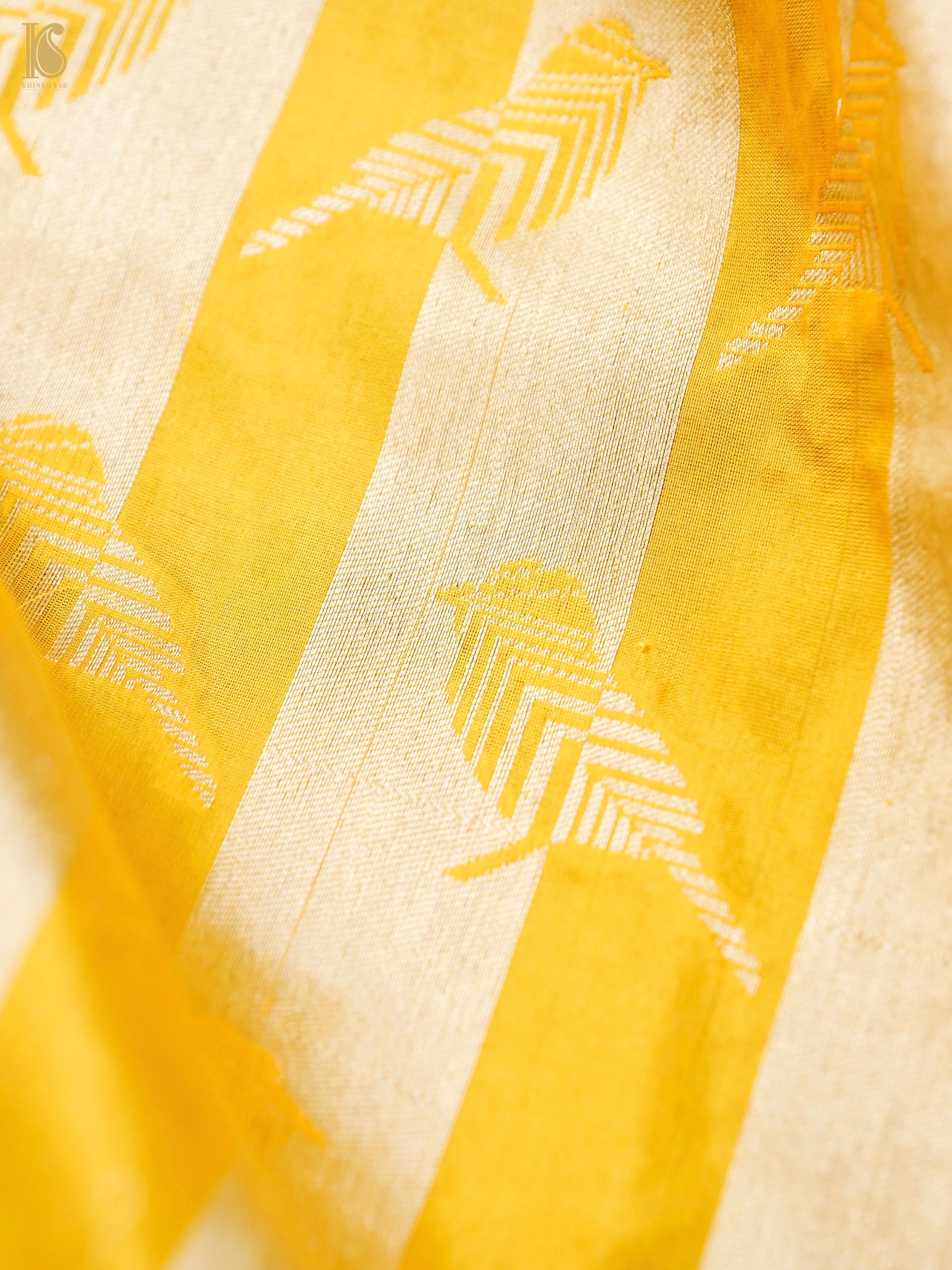 Handwoven Katan Silk Banarasi Chidiya Saree