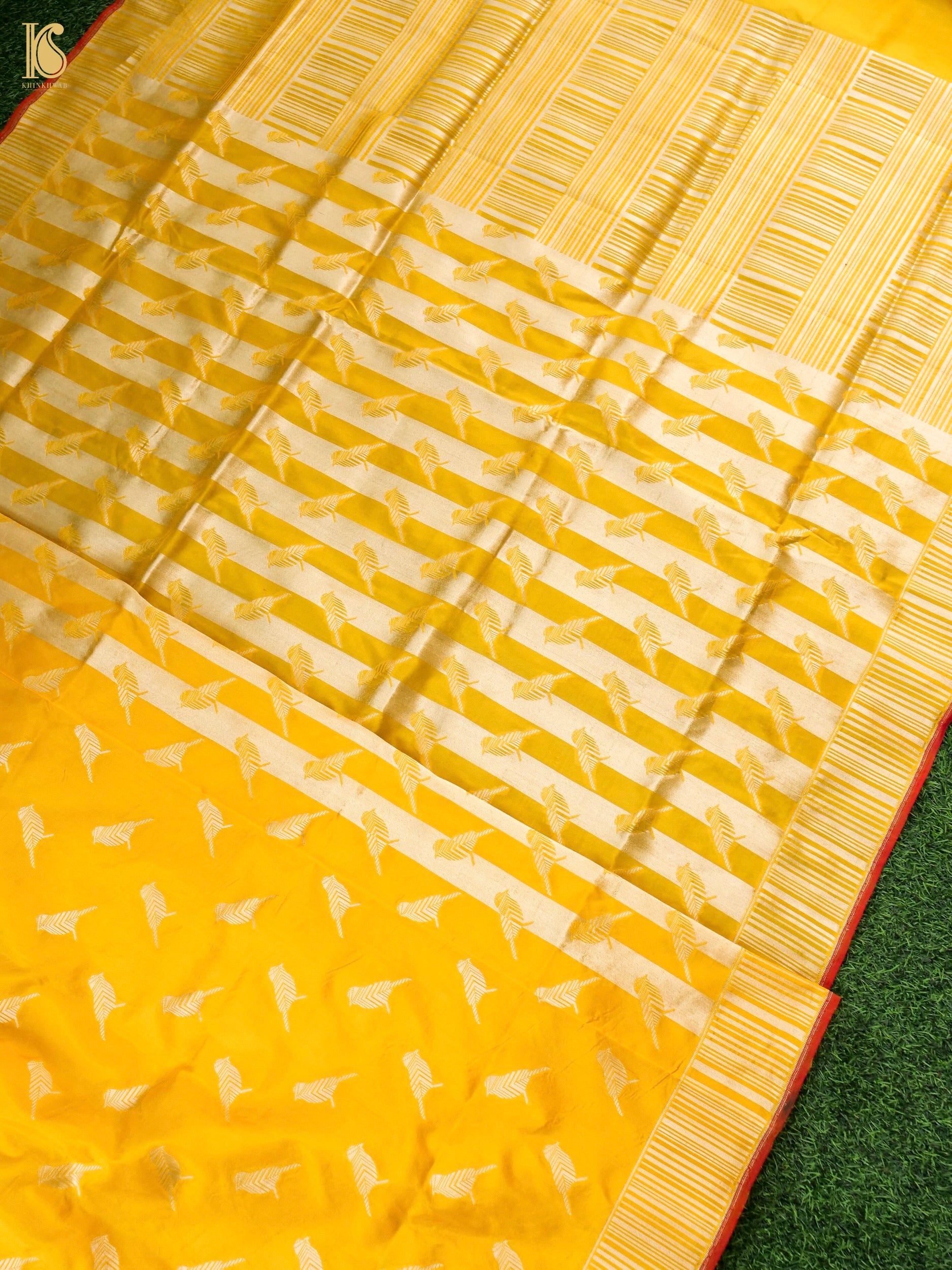Handwoven Katan Silk Banarasi Chidiya Saree