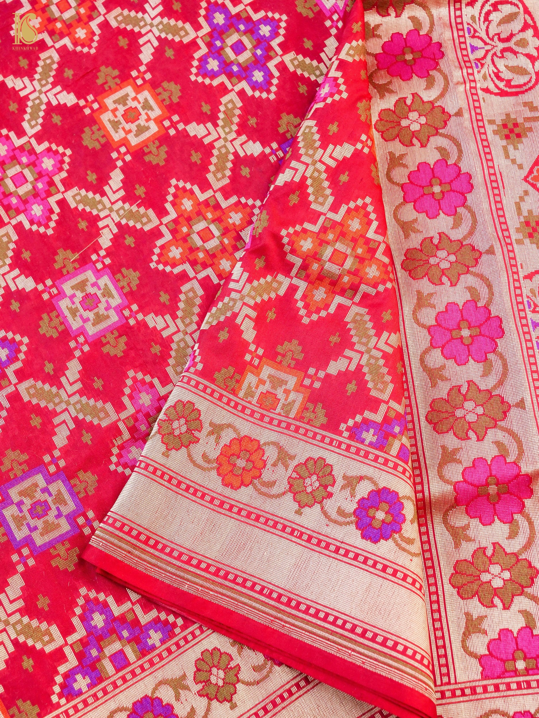 Handwoven Banarasi Katan Silk Patola Saree