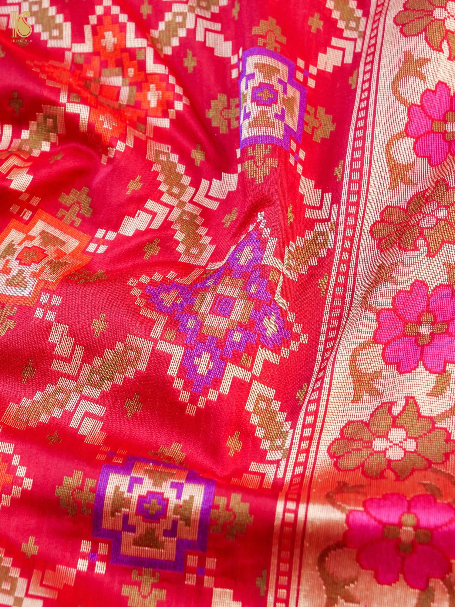 Handwoven Banarasi Katan Silk Patola Saree