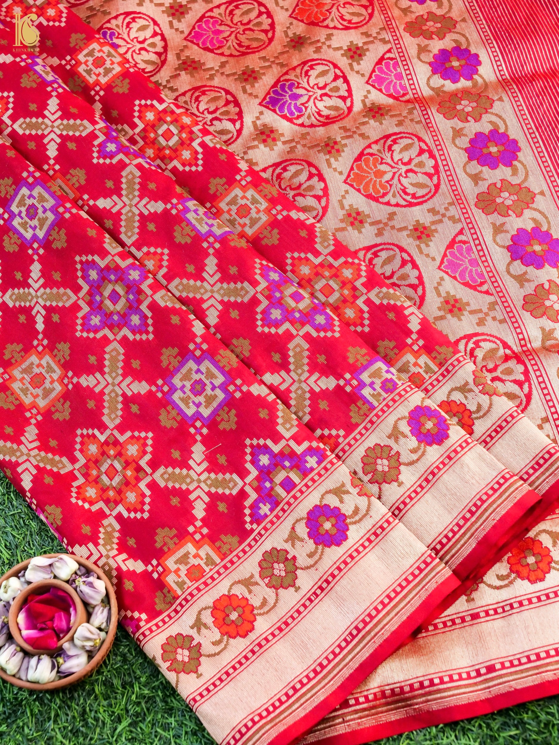 Handwoven Banarasi Katan Silk Patola Saree