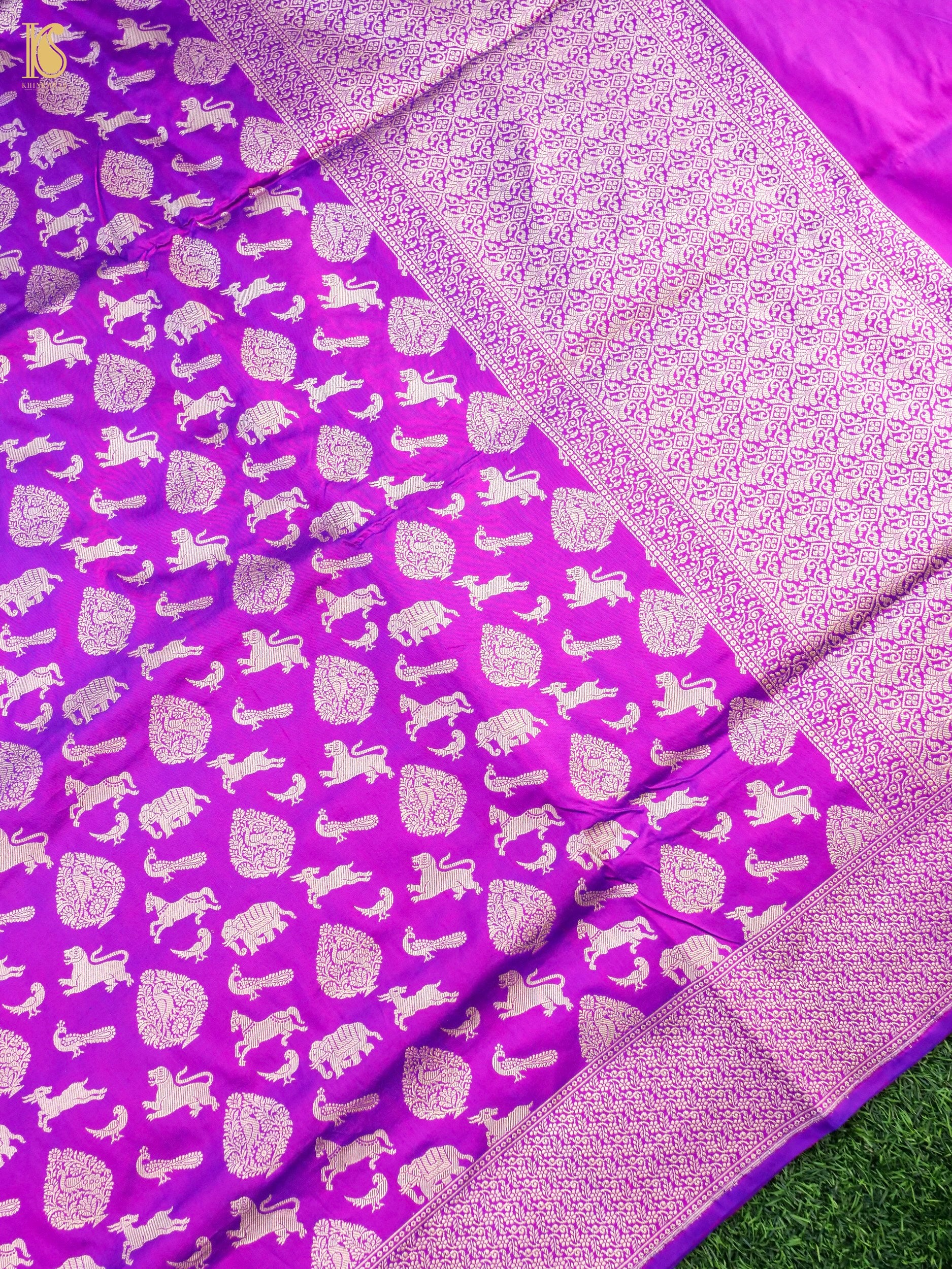 Handwoven Katan Silk Banarasi Shikargah Saree