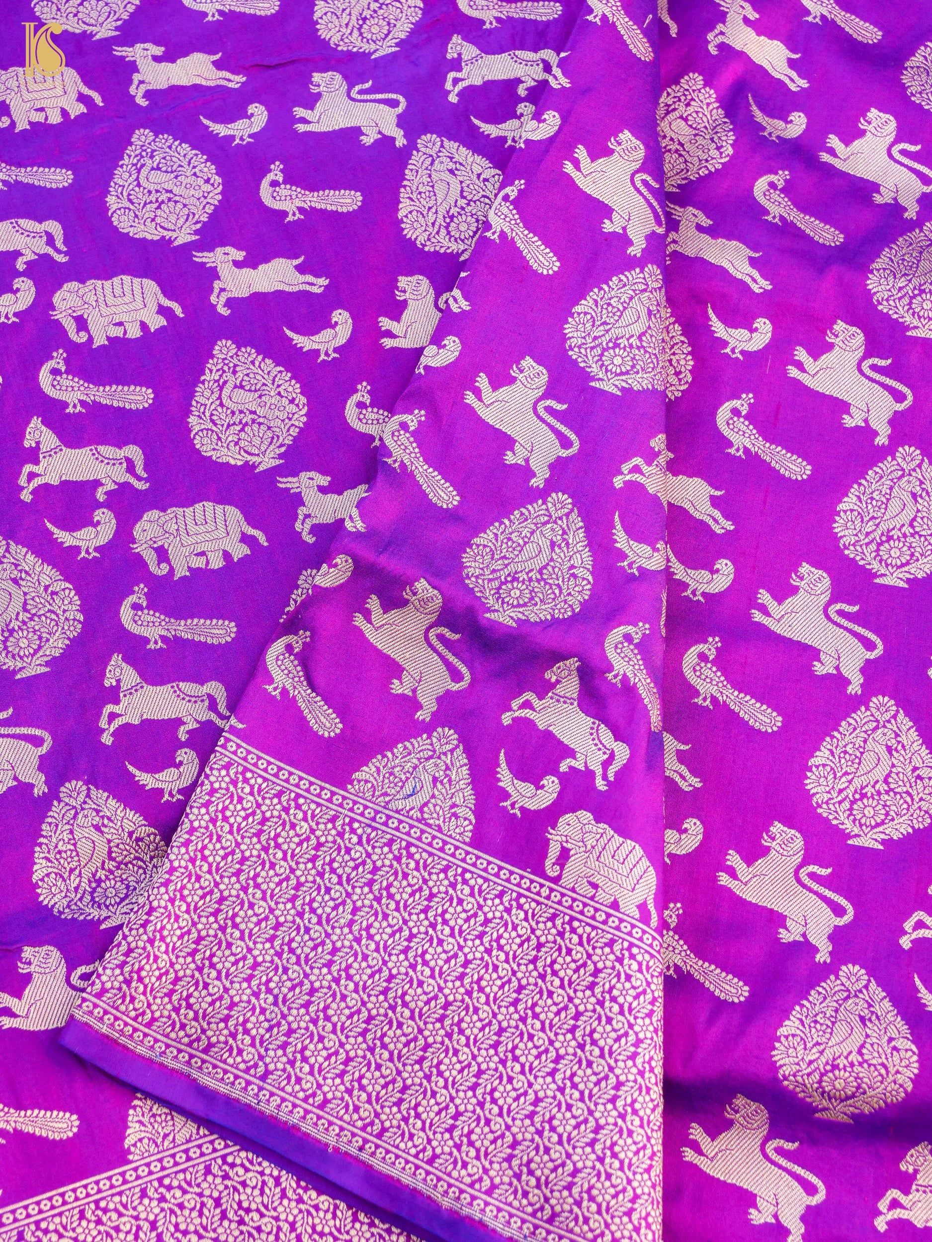 Handwoven Katan Silk Banarasi Shikargah Saree