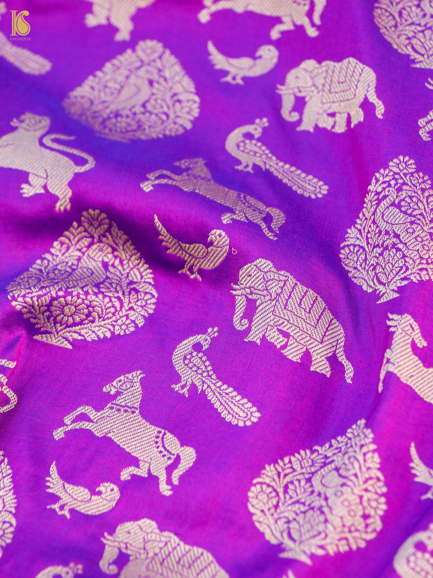Handwoven Katan Silk Banarasi Shikargah Saree