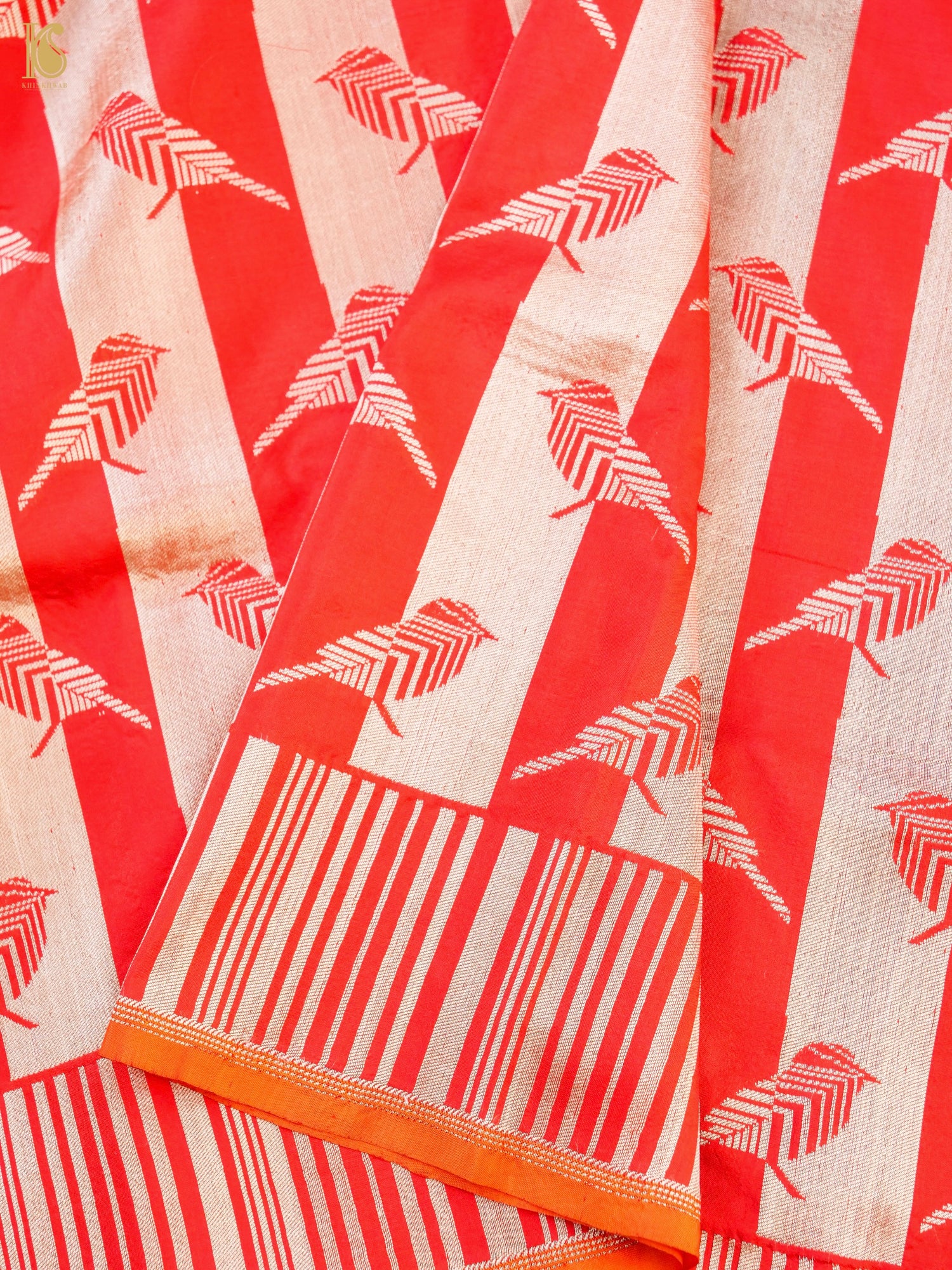 Handwoven Katan Silk Banarasi Chidiya Saree