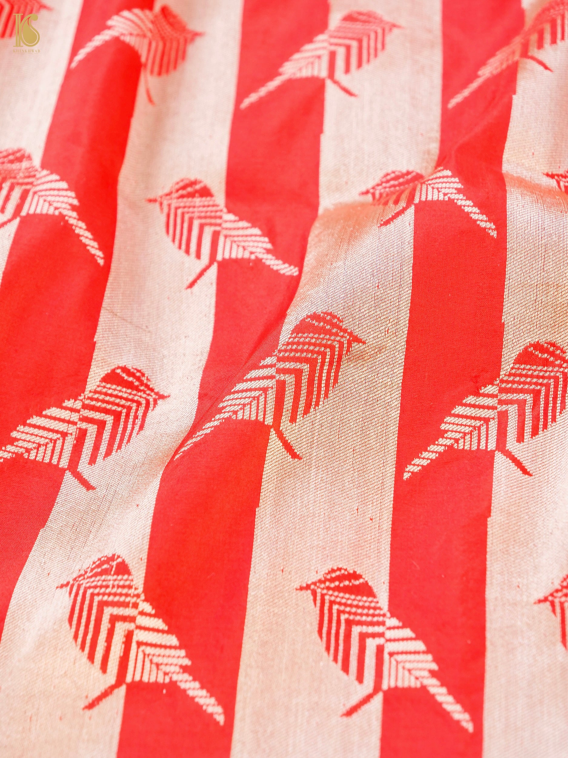 Handwoven Katan Silk Banarasi Chidiya Saree