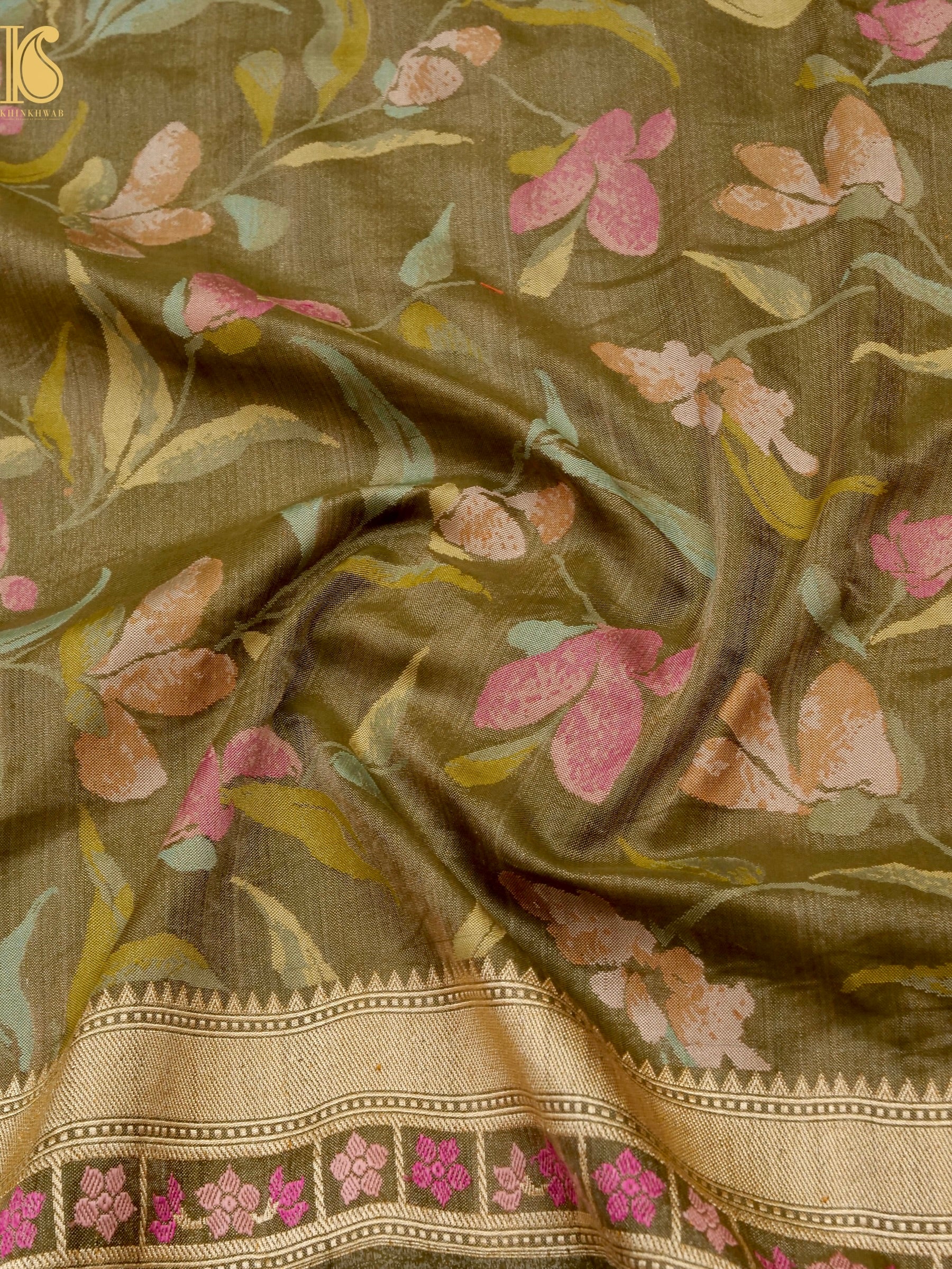 Handloom Banarasi Real Silver Zari Tissue Silk Saree