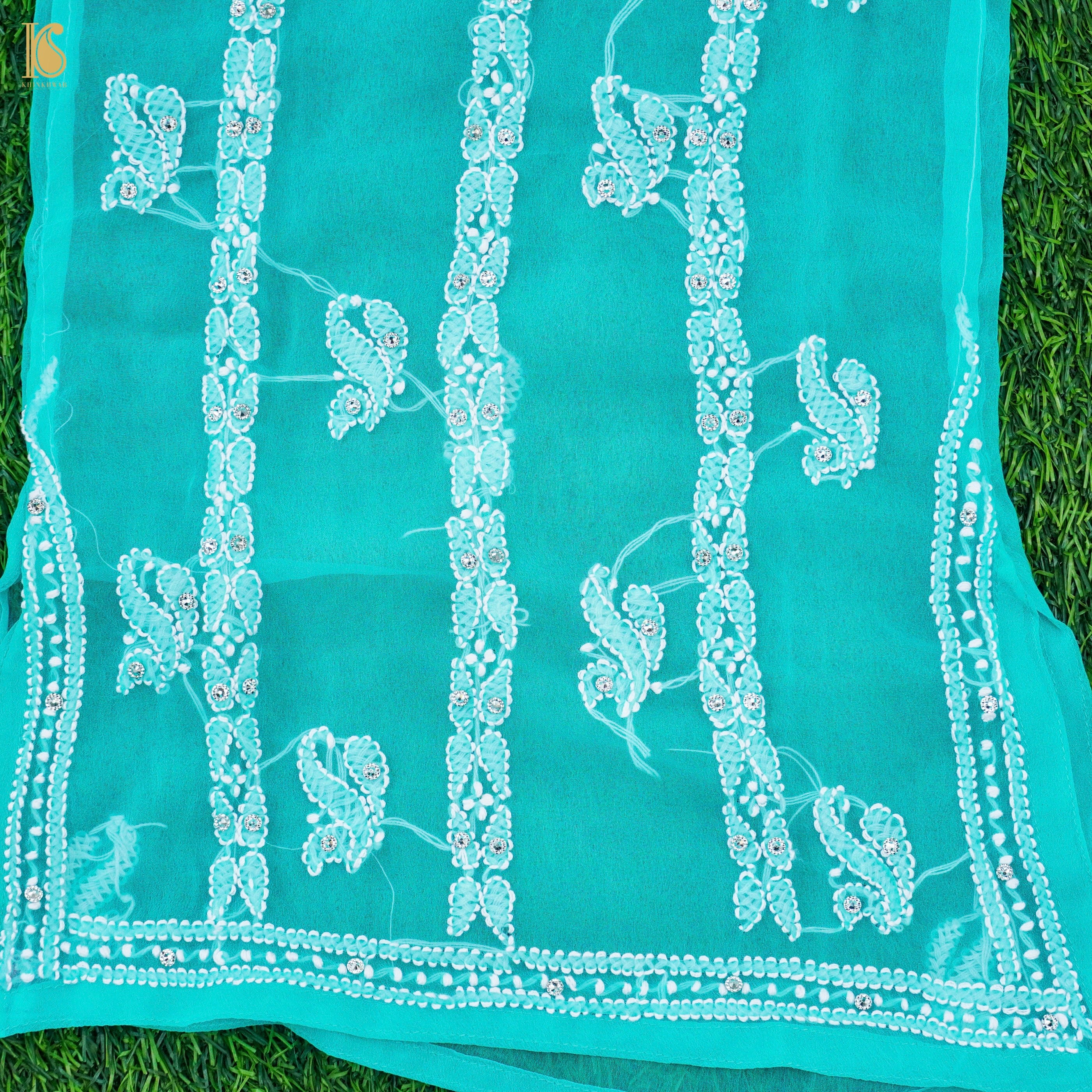 Georgette Chikankari Stitched Kids Kurta Set