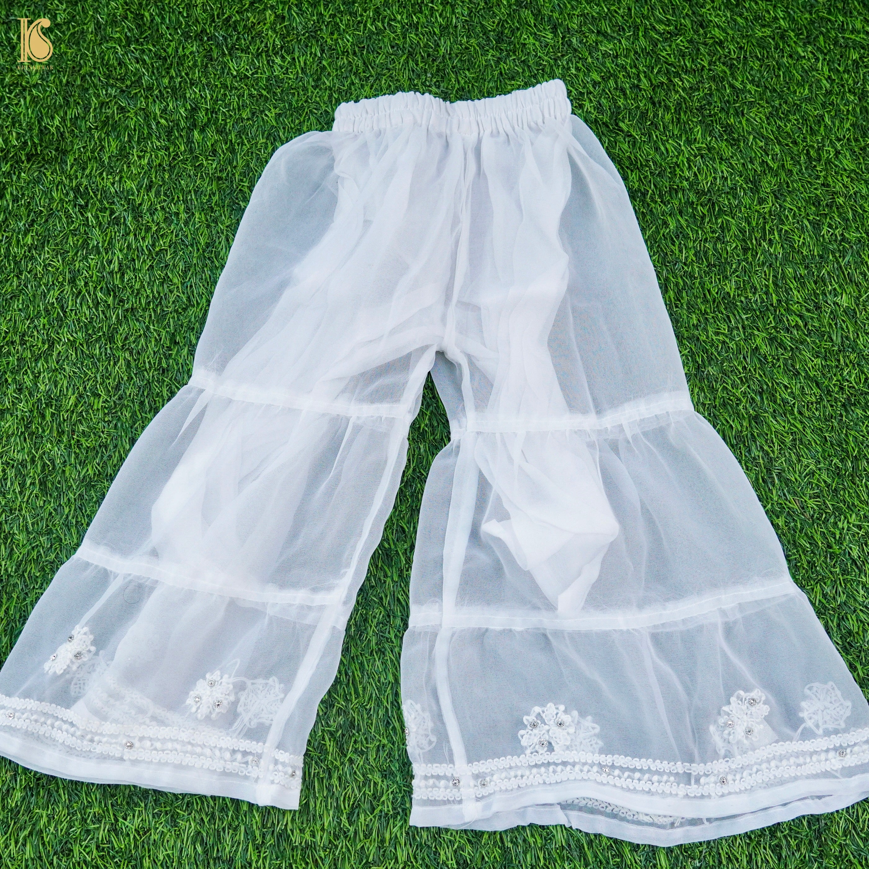 Georgette Chikankari Stitched Kids Kurta Set