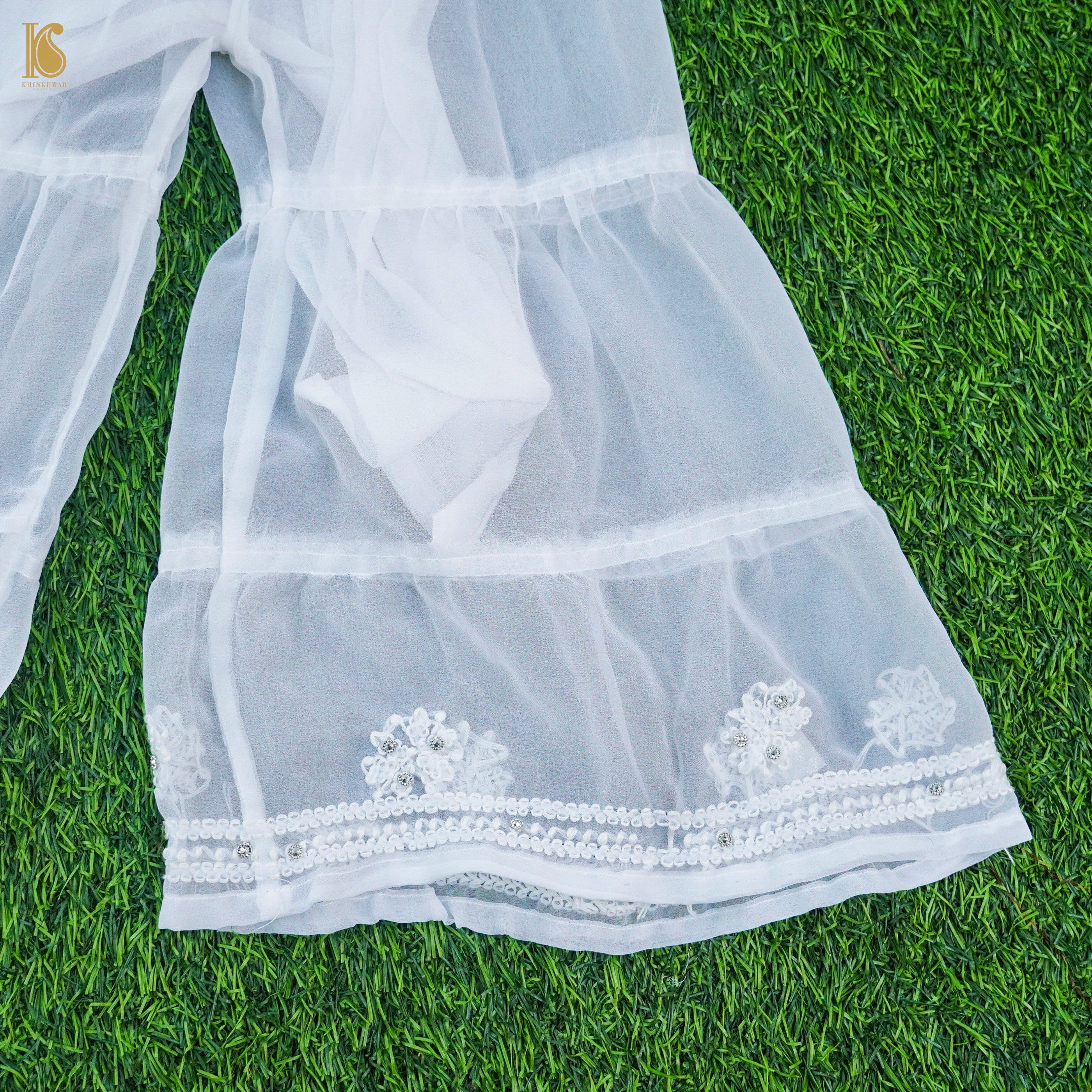 Georgette Chikankari Stitched Kids Kurta Set