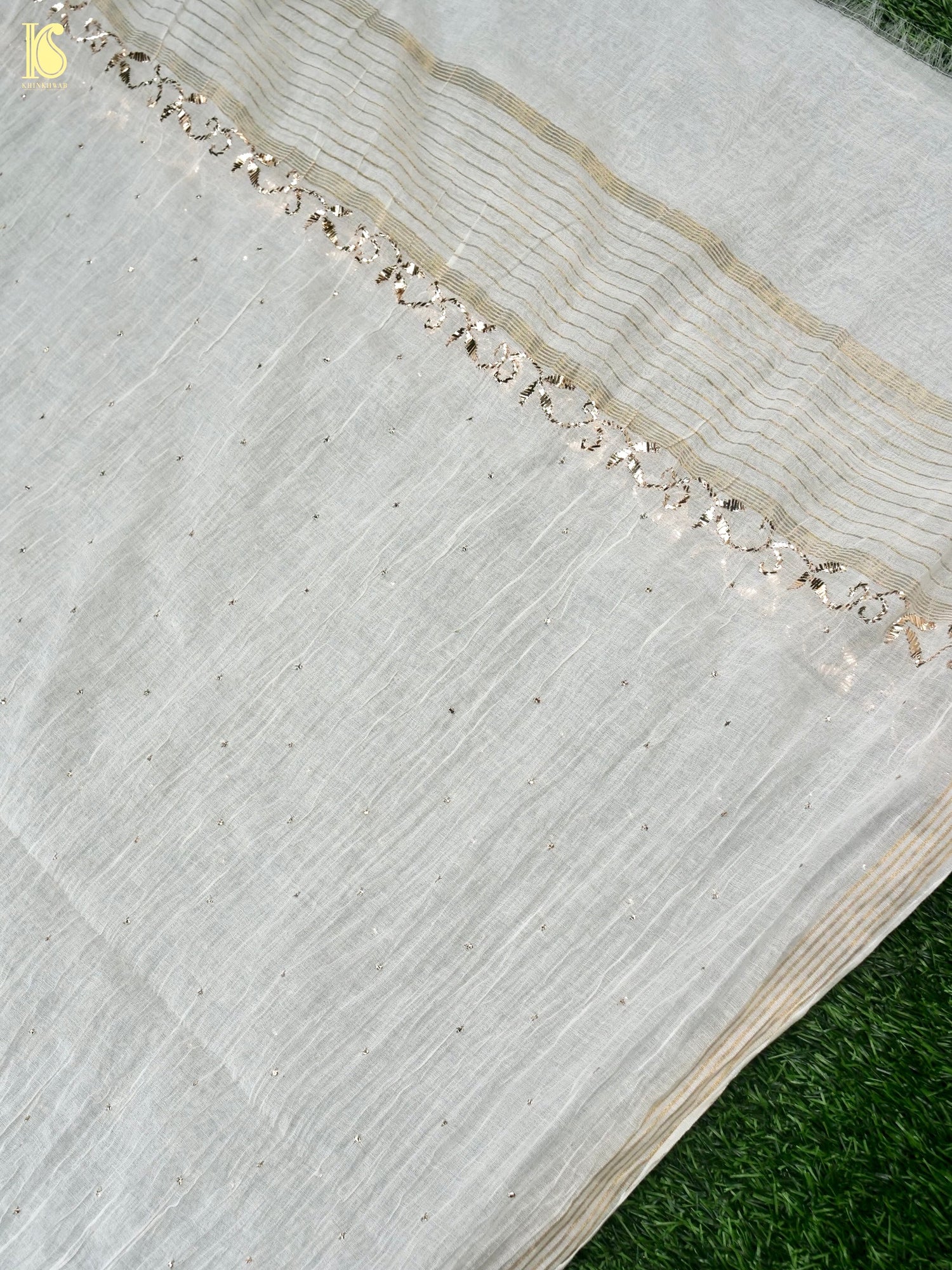 Pure Mul Chanderi Silk Suit Set with Mukaish Work