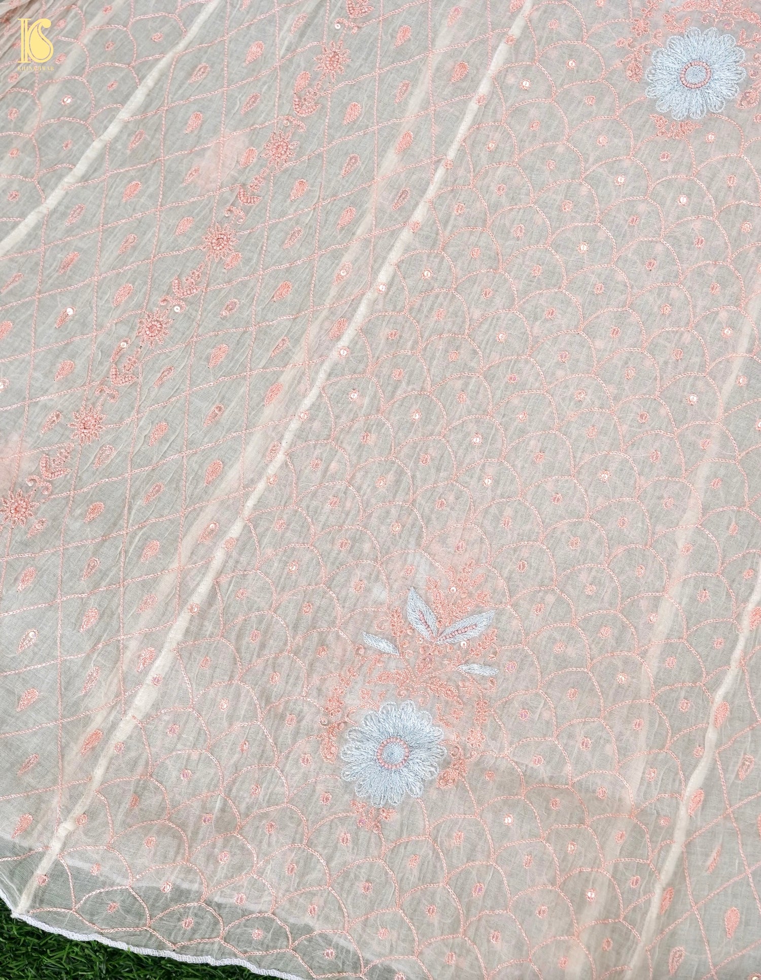 Pure Mul Cotton Silk Suit Set with Chikankari Work