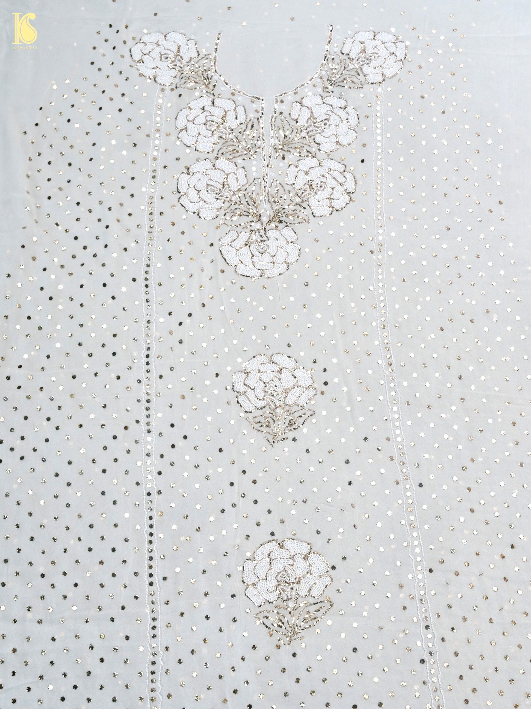 Viscose Georgette Suit Set with Mukaish & Pearl Work