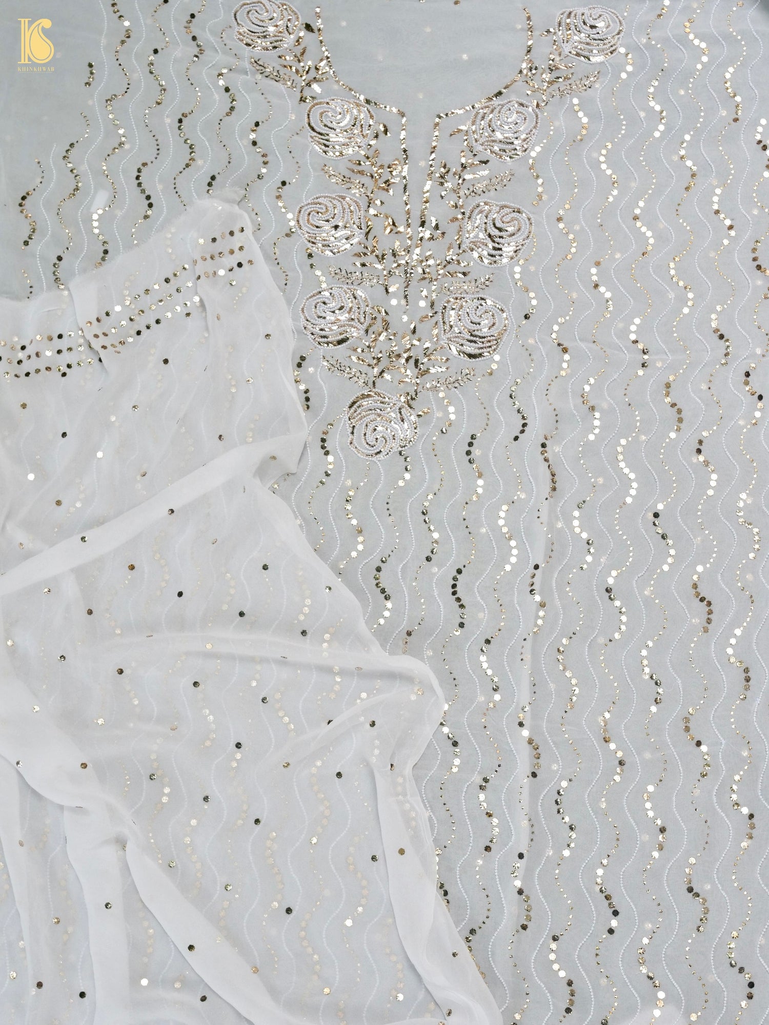 Viscose Georgette Suit Set with Mukaish Work