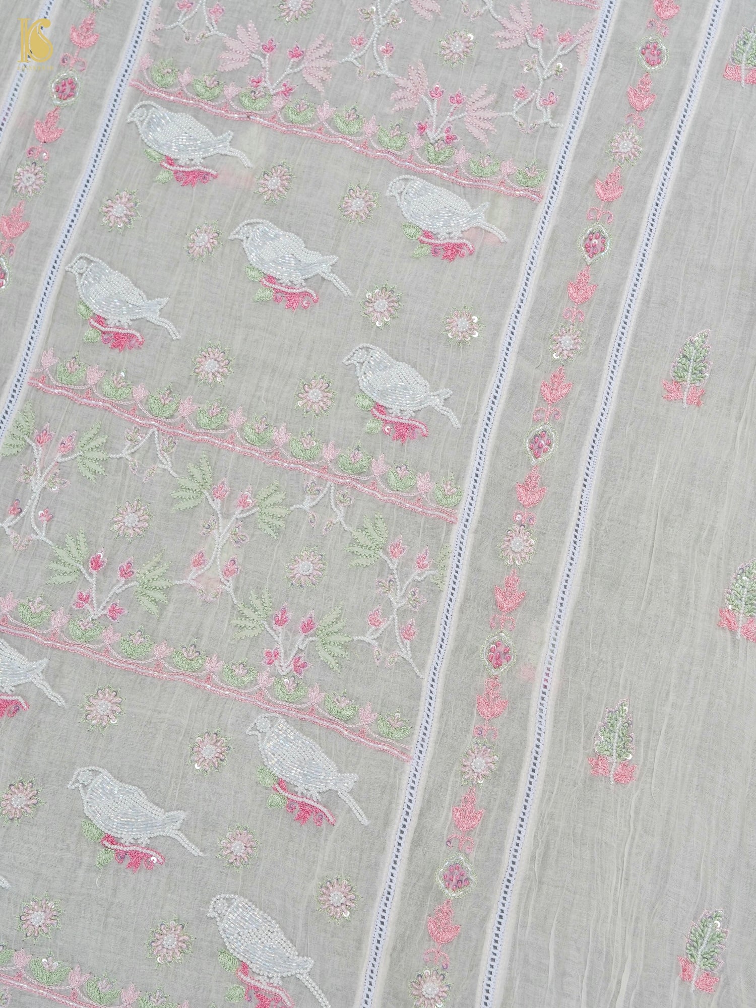 Pure Mul Cotton Silk Suit Set with Chikankari Work