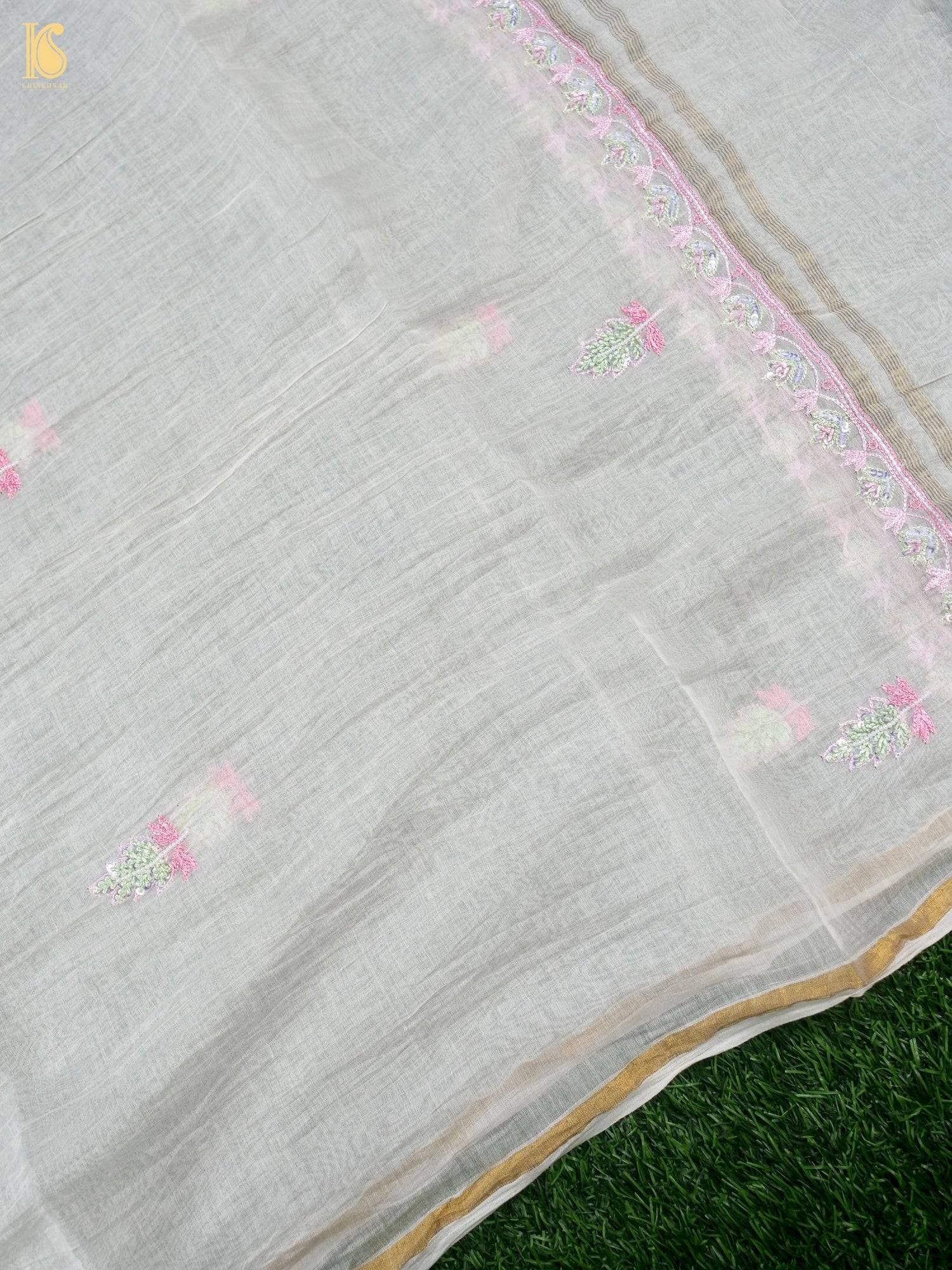 Pure Mul Cotton Silk Suit Set with Chikankari Work