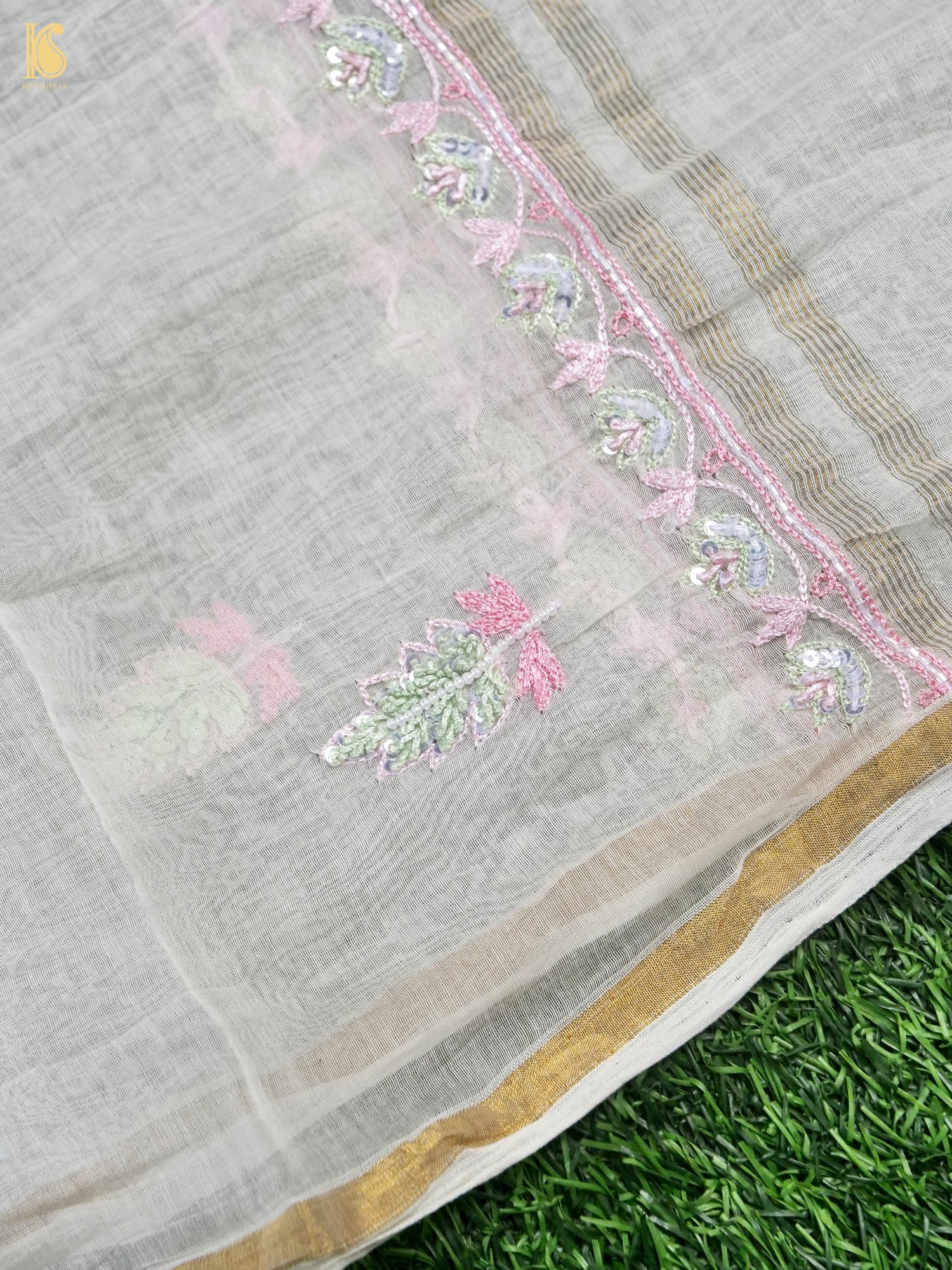 Pure Mul Cotton Silk Suit Set with Chikankari Work