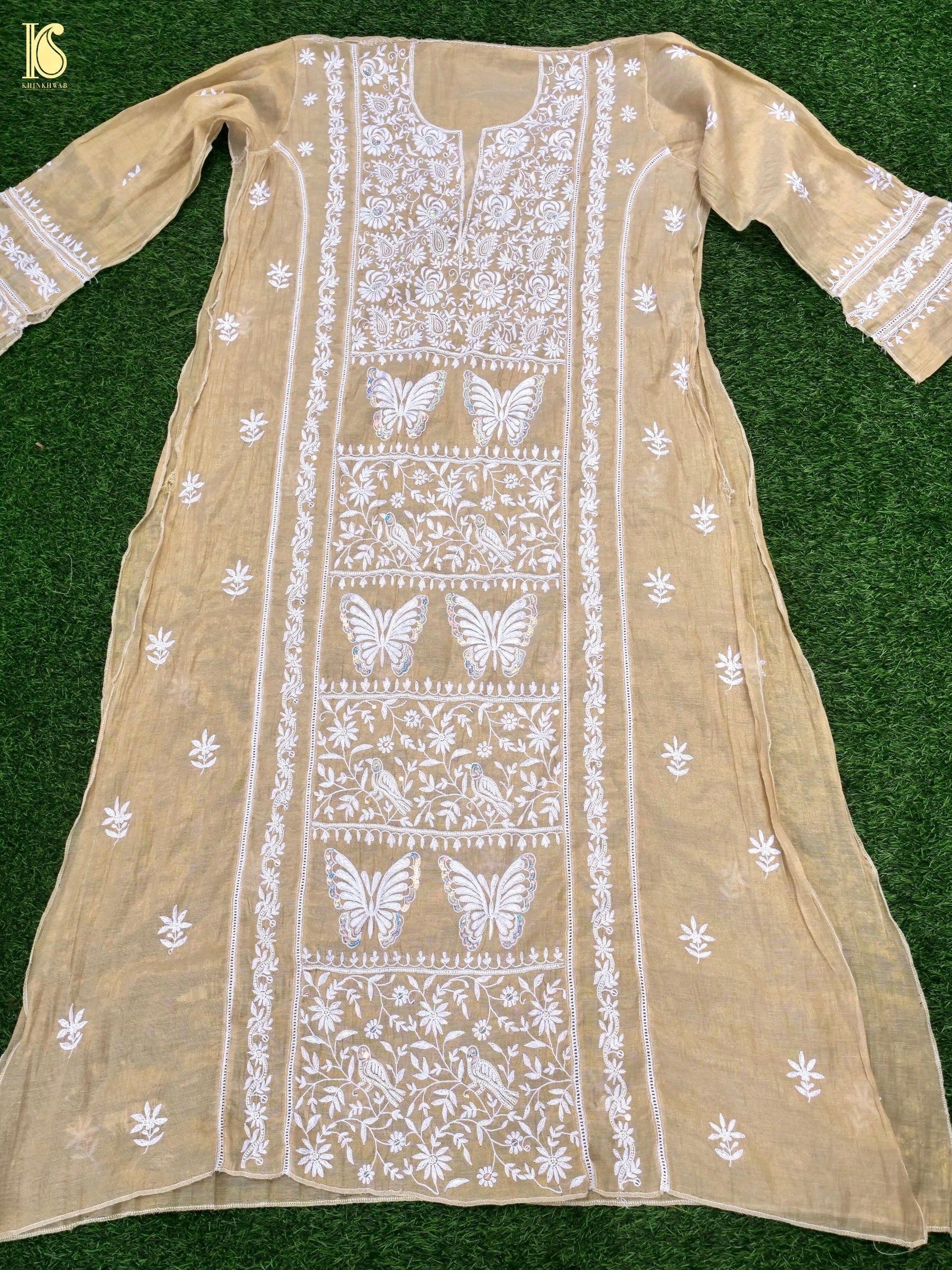 Chikankari Pure Tissue Chanderi Silk Suit Set