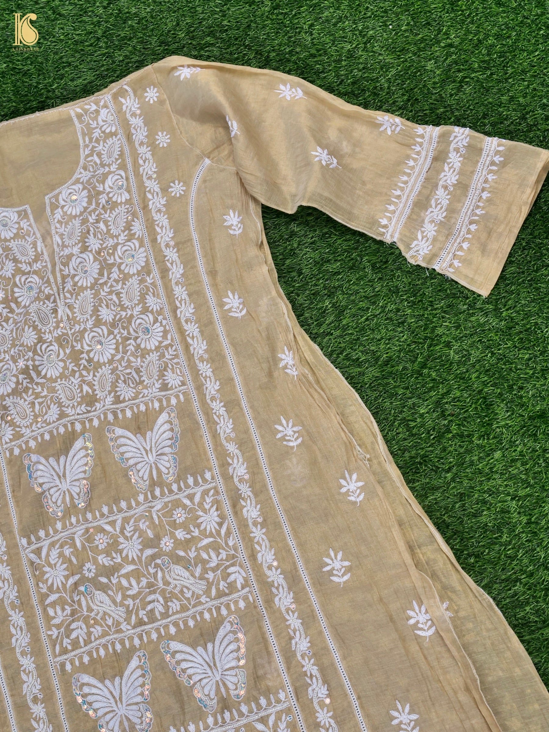 Chikankari Pure Tissue Chanderi Silk Suit Set