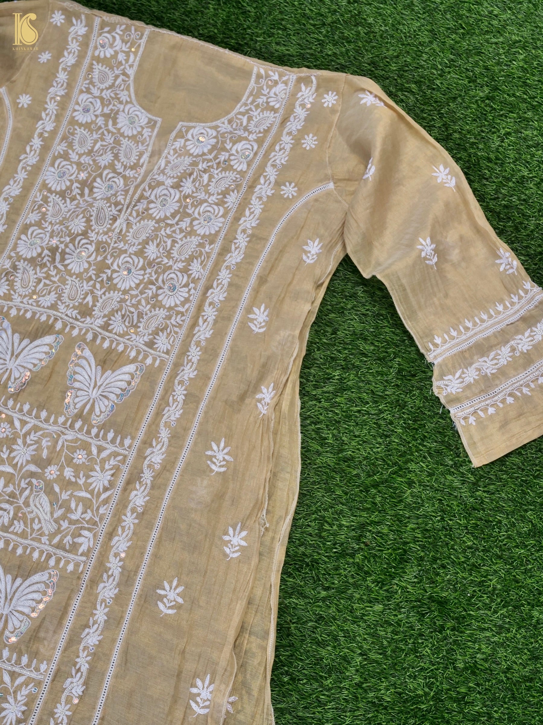 Chikankari Pure Tissue Chanderi Silk Suit Set