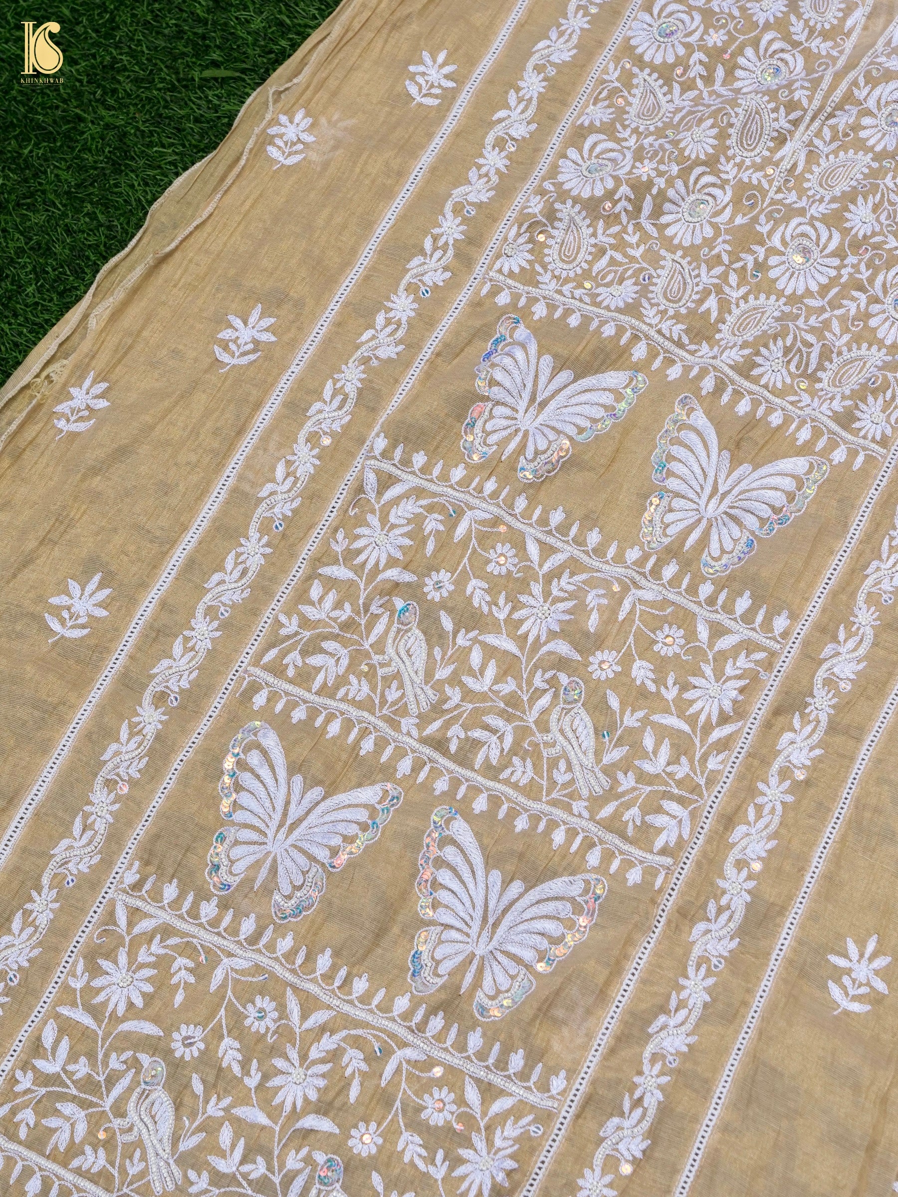 Chikankari Pure Tissue Chanderi Silk Suit Set